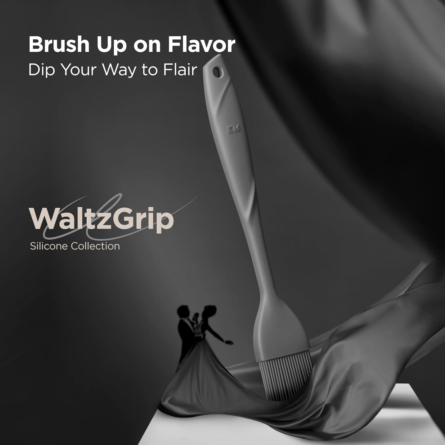 Kitchen Mama Waltzgrip Platinum Silicone Basting Pastry Brush: Set of 2 Heat-Resistant Brushes for Cooking, Baking, Grilling, and Spreading Oil or Butter - Dishwasher-Safe (Metal Gray) image number 5