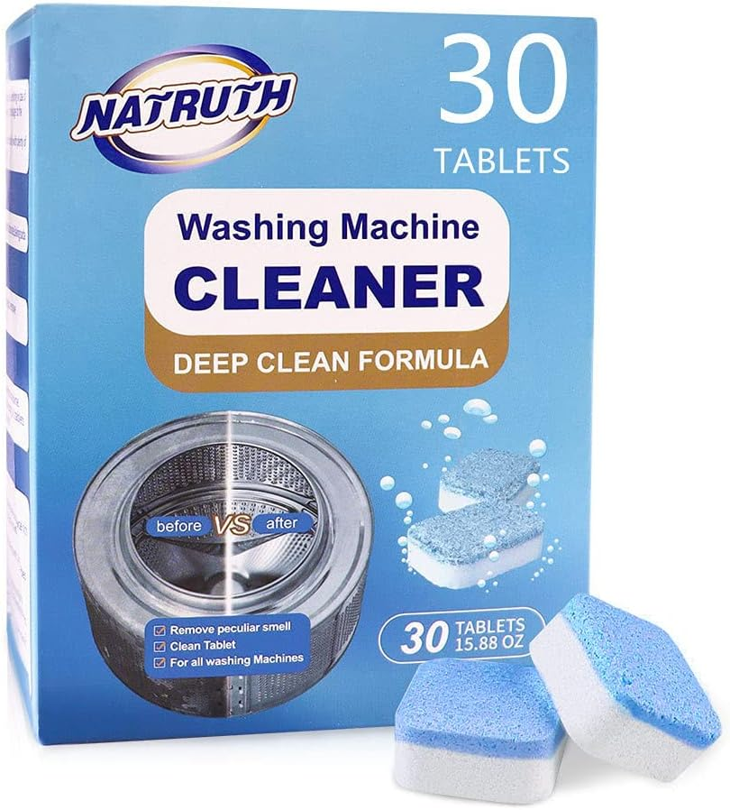 NATRUTH 30 Pack Washing Machine Cleaner Tablets, Solid Washer Deep Cleaning Tablet, Clean inside Drum and Laundry Tub Seal image number 2