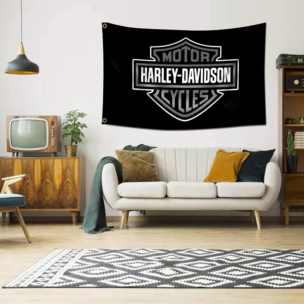 HOKIDO Harley Banner Davidson Flag (3X5 Feet,Vivid Color, Durable 150D Polyester) for College Dorm Man Cave image number 2
