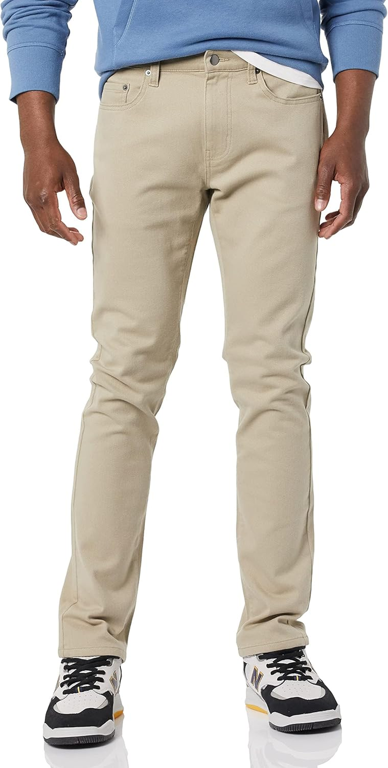 Amazon Essentials Men'S Skinny-Fit Stretch Jean, Light Khaki Brown, 32W X 32L image number 3