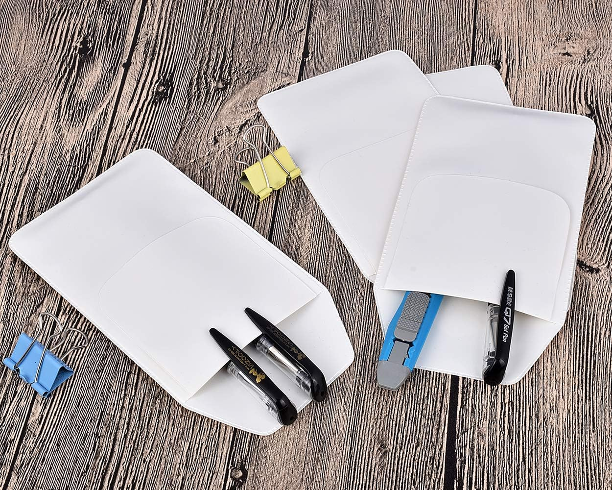 DS. DISTINCTIVE STYLE Shirt Pocket Protector 10 Pieces PVC Pocket Protectors for School Hospital Office Supplies (White)