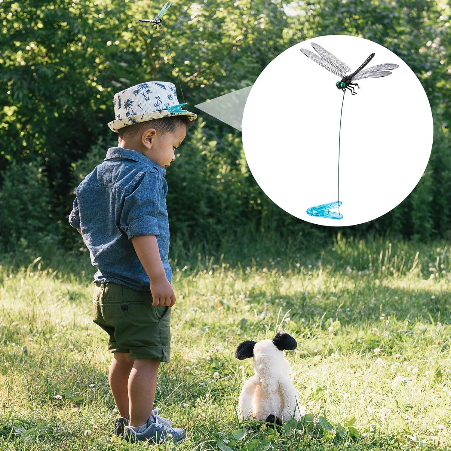 BEIQIYA 2Pcs Dragonfly Clips, Artificial 3D Simulation Dragonflies Hat Clip, Garden Decor for Outdoor Yard Courtyard Patio Flower Beds image number 1