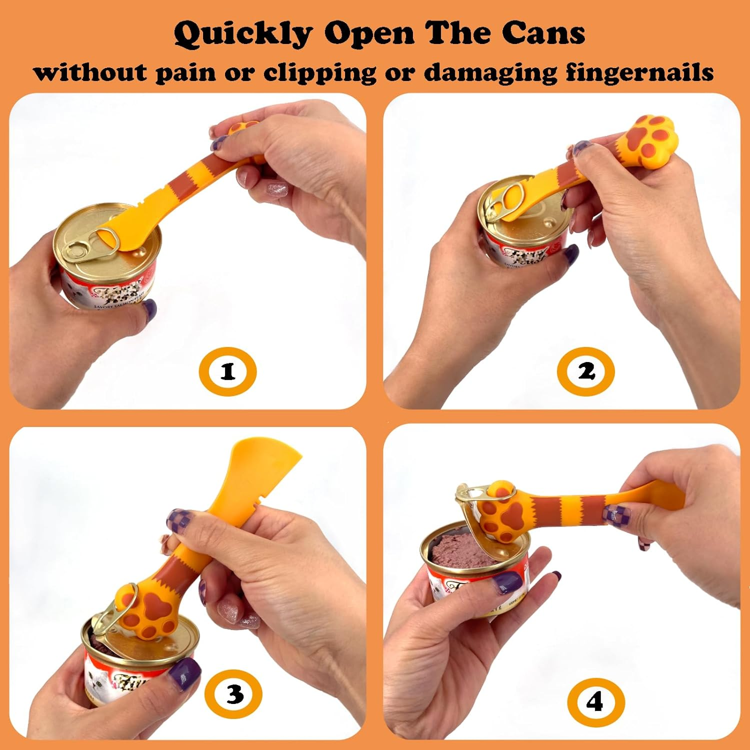 2 Pack Dog Cat Food Spoon, Cute Paw Cat Food Spoon for Wet Food, Silicone Pet Food Can Opener Spatula Scoop Mixing Spoons for Dog Cat Canned Food