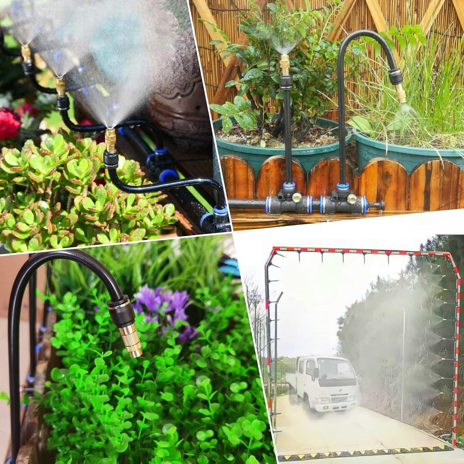 New Drip Irrigation System,Automatic Irrigation System with Replaceable 360-Degree Bending Dropper,Adjustable Atomizing Copper Nozzle for Watering System Garden Plants.(Automatic Timer)