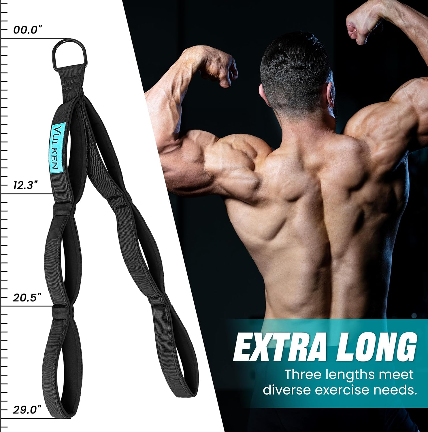 Vulken Tricep Rope Cable Attachment. Dual Lengths in One image number 3