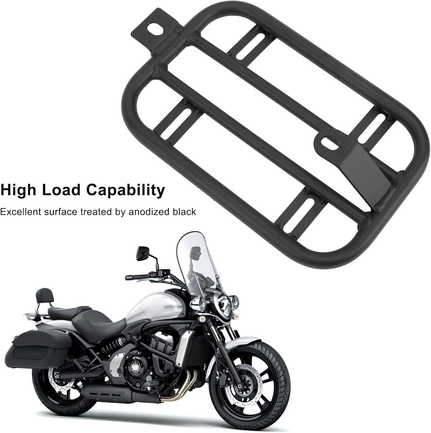 Motorcycle Rear Seat Luggage Rack for Vulcan S 650 Cafe, Detachable Two up Seat Luggage Rack Support Shelf, Motorbike Expandable Cargo Carrier Bracket image number 5