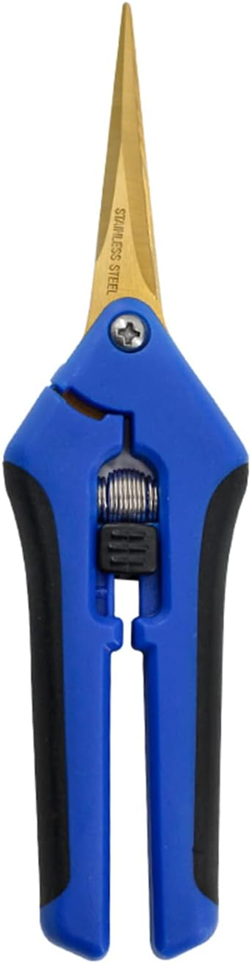 HOMEANING 1-Pack Garden Pruning Shears with Curved Blades Trimming Scissors, Gardening Hand Pruning Snips Titanium Coated Precision Bonsai Pruning Shears, Convenient and Efficient Flower Cutters(Blue)