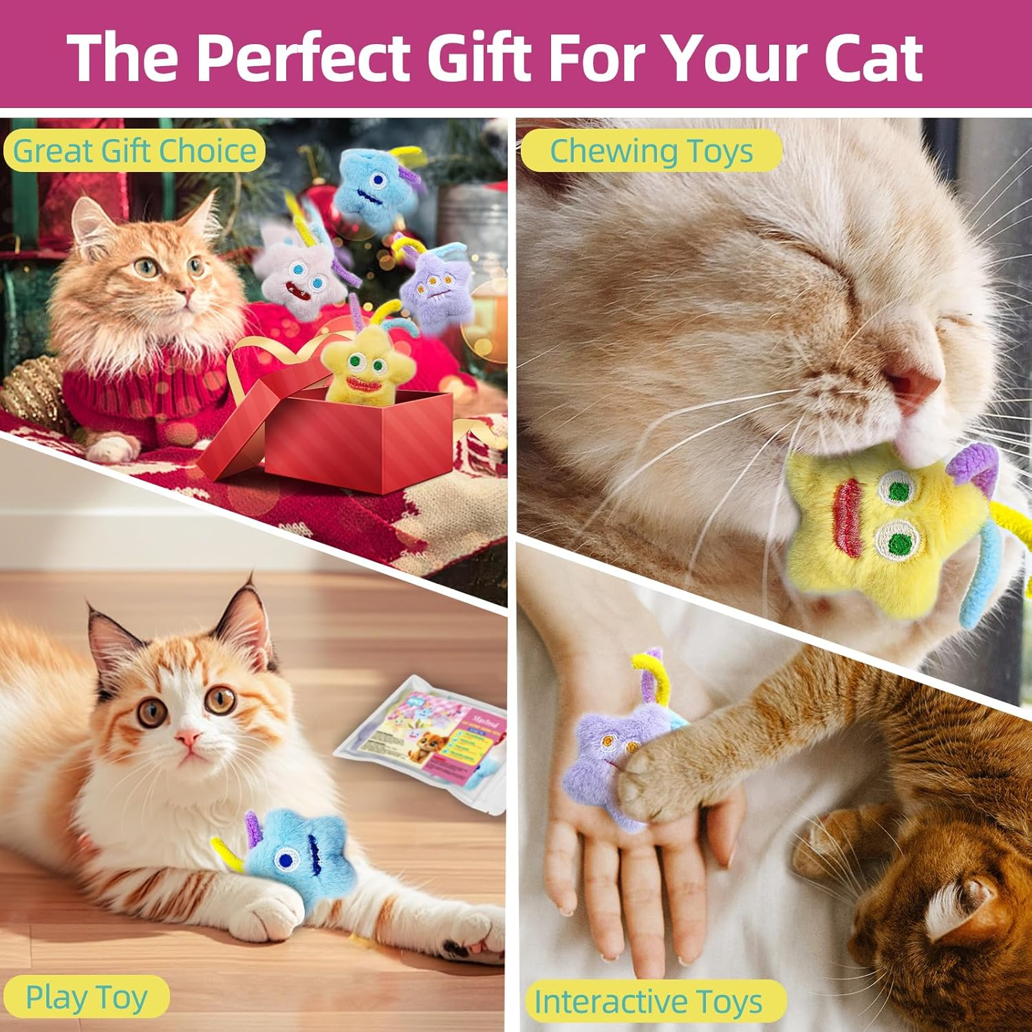 Interactive Sound Cat Chew Toys Indoor Teasing with Catnip to Stimulate Interest (4Pcs) image number 4