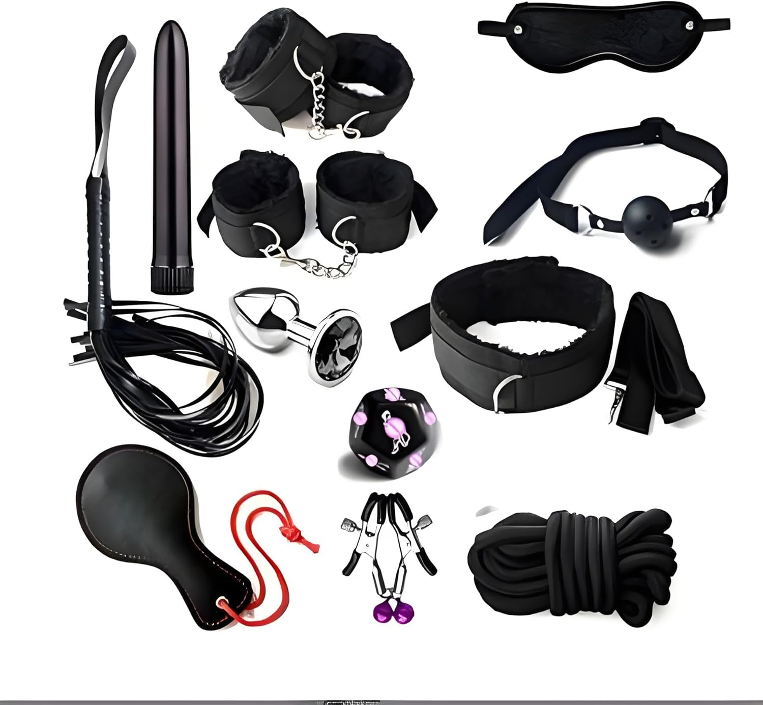 12 Pieces in Black Sex Bonding Straps for Couples Adjustable Hand Cuffs Sex Hand Ties for Adult Play Ankles and Wrists Bondaged Bed Straps Spreader Bar Restraint Sex Handcuffs for Adults Couples Bedroom Toys Sweater image number 2