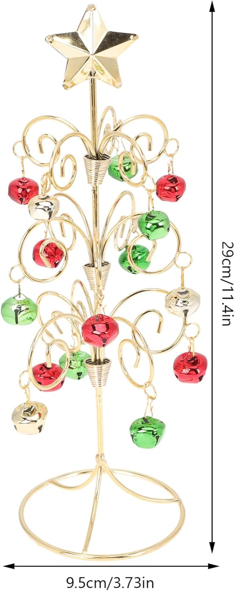 Mini Metal Christmas Tree Iron Xmas Tree Ornament Adornment Red Green Gold for Living Window Shop Window image number 3