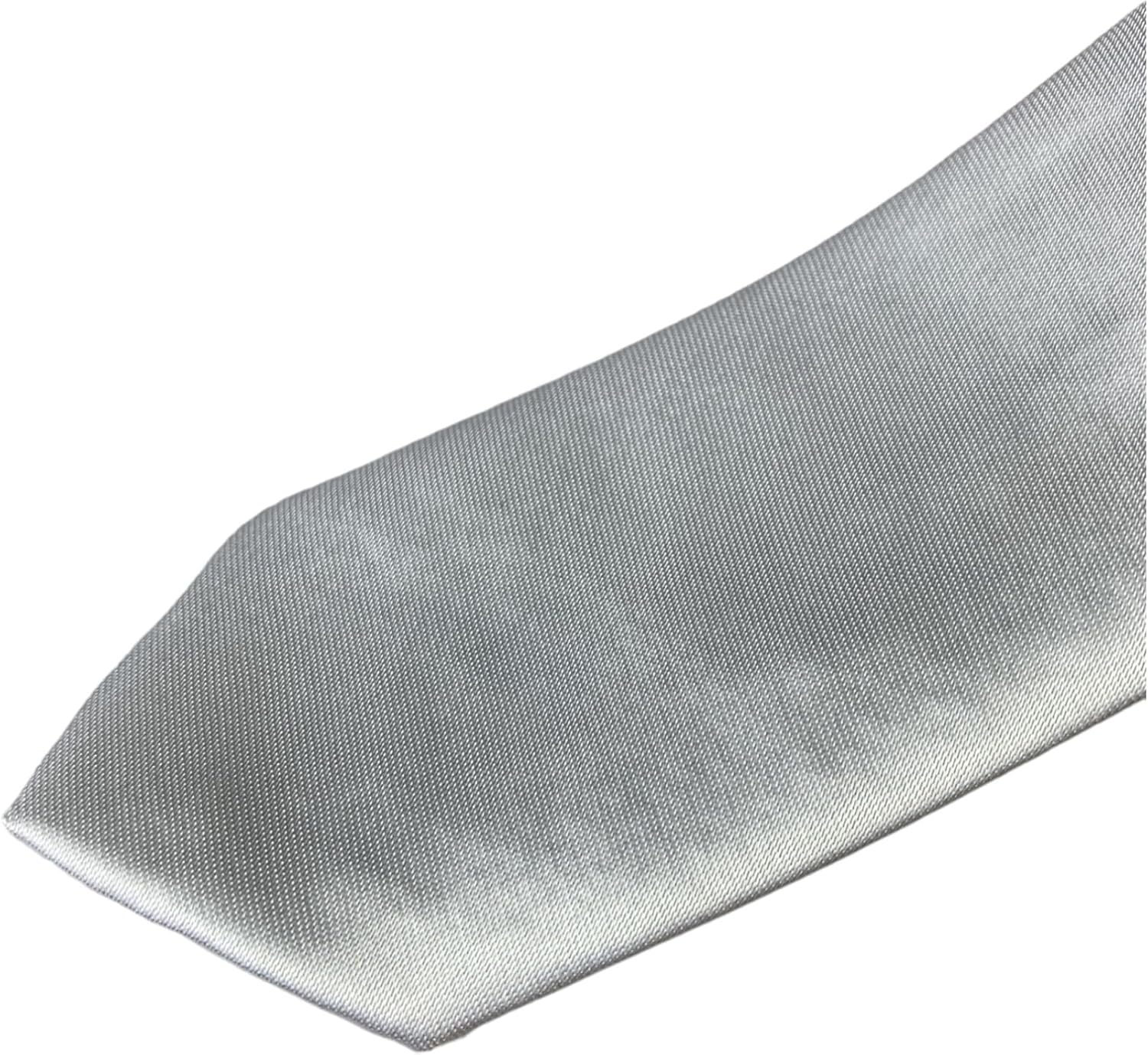 Mens White 5Cm Skinny Plain Neck Tie image number 3