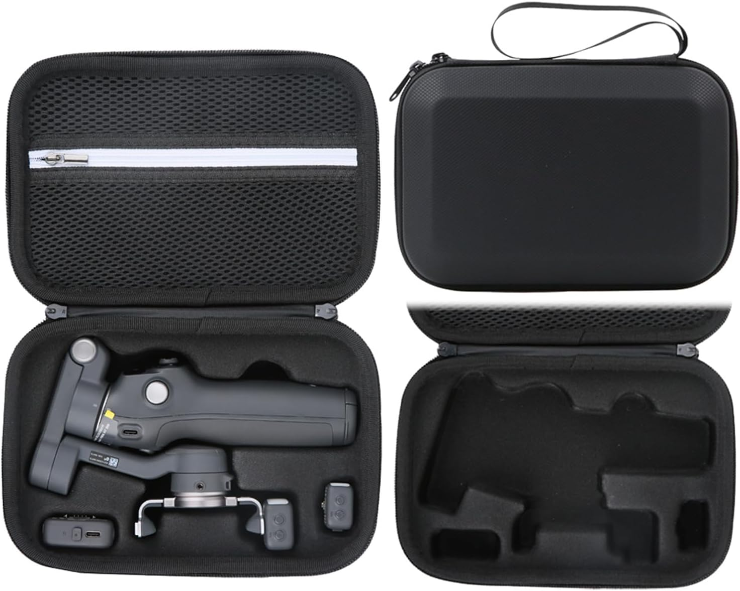 TEHAOUU Storage Case Compatible with DJI Osmo Mobile 8, Hard Shell with Custom Foam, Waterproof for Stabilizer & Accessories (Black) image number 2