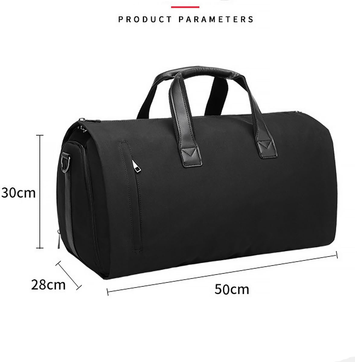 Garment Bags, Convertible Garment Bag with Shoulder Strap, Shoes Compartment, Carry on Travel Suit Bags, 2 in 1 Garment Duffle Bag for Men Women Weekender Bag (Extra Large Dark Black) image number 1