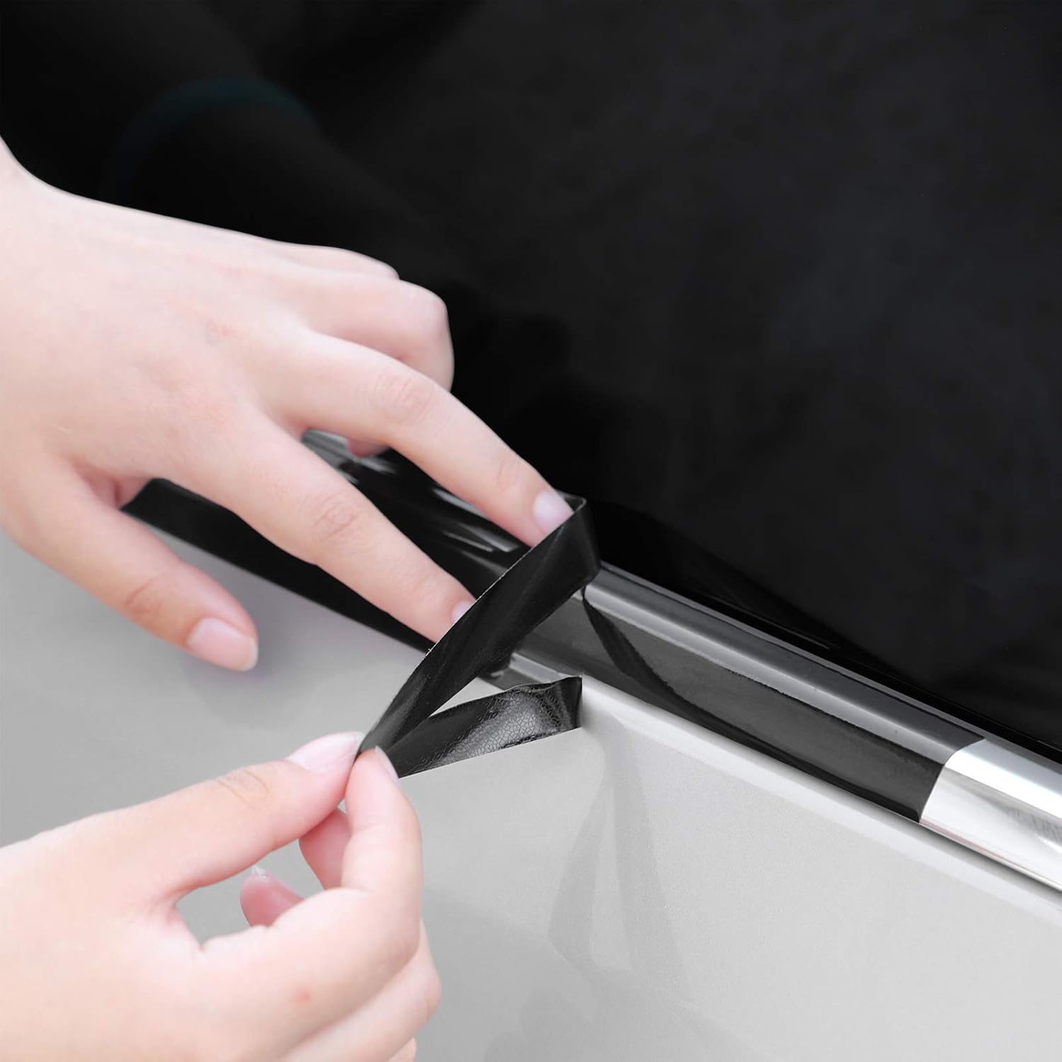 Free Tool Kit High Gloss Vinyl Wrap Kit for Black Out Chrome Delete Window Trim Door Trim (2Inches X 30Feet) image number 3