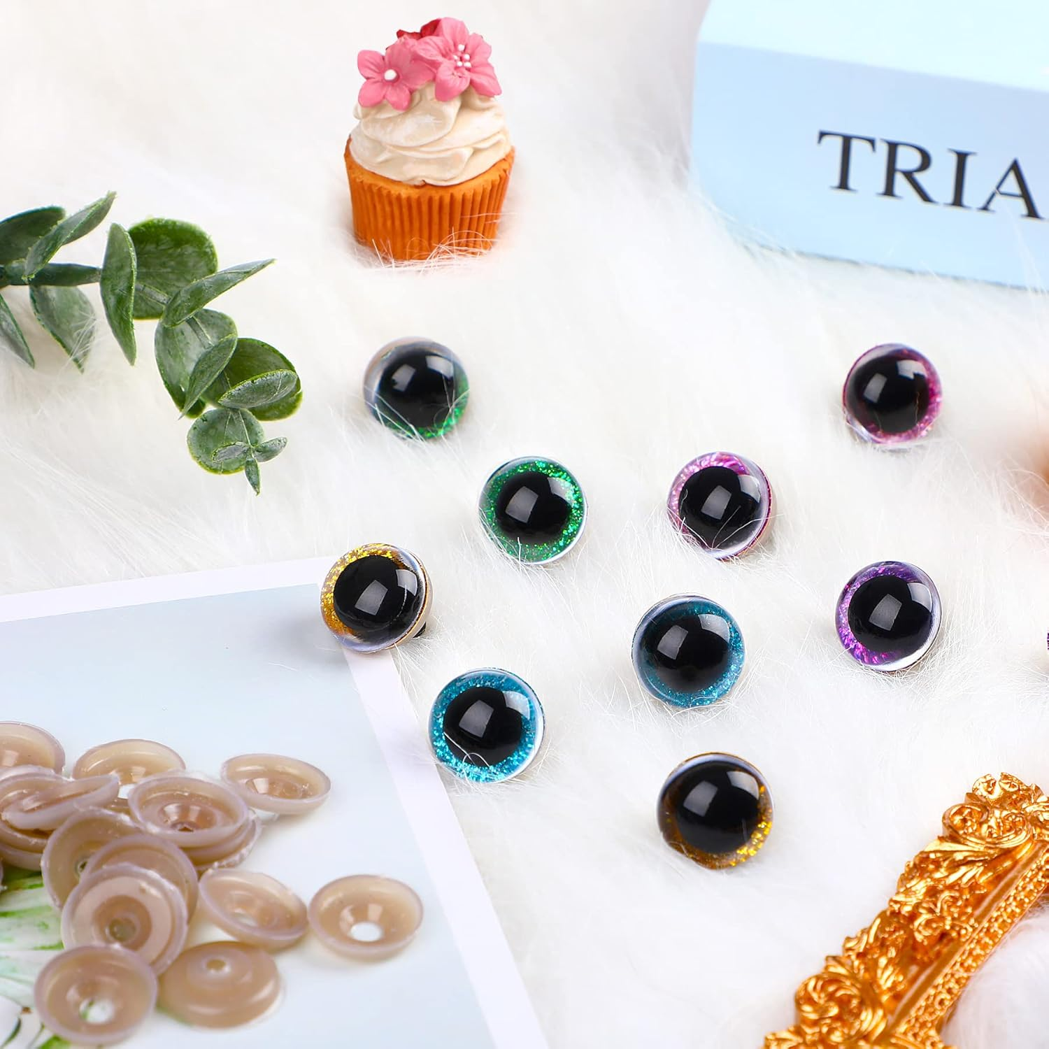 UPINS 90Pcs Safety Eyes and Noses for Amigurumi Large Plastic Craft Crochet Eyes for Stuffed Animals DIY Puppet Bear Toy Doll Making Supplies - Multicolor-1 image number 2