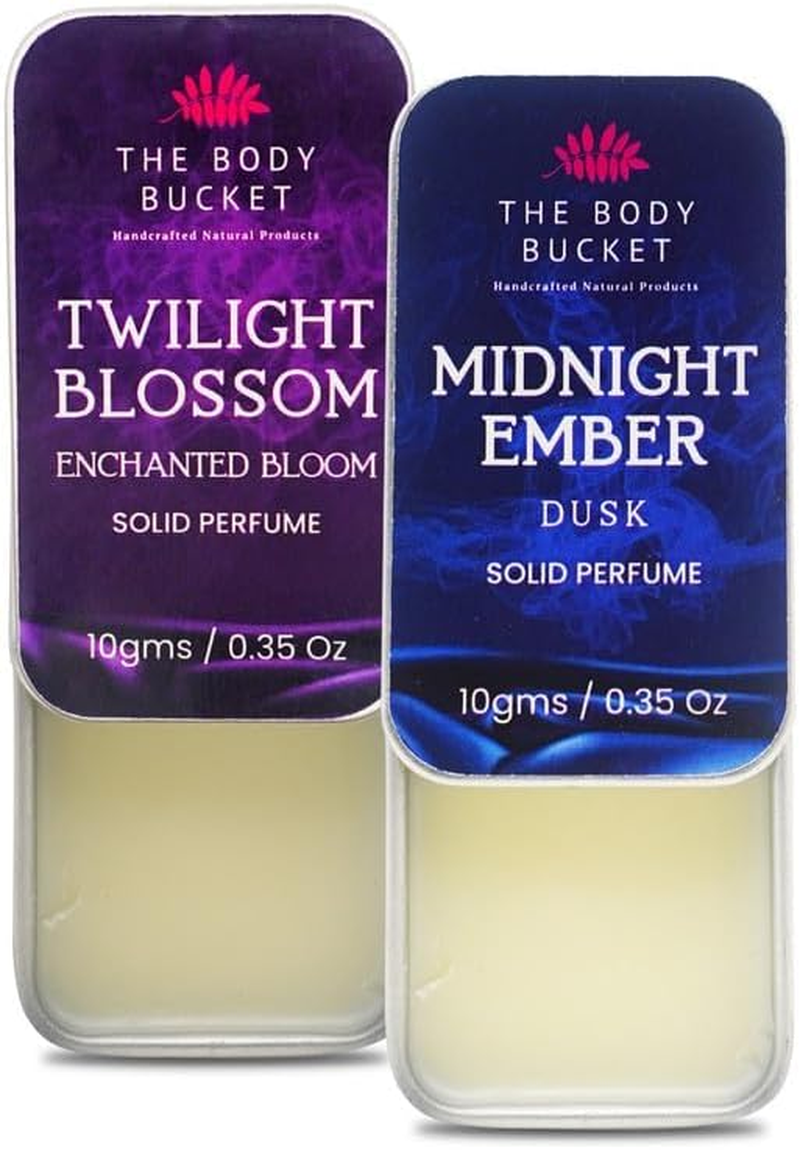 MANTRAMART Twilight Blossom & Midnight Ember Solid Perfume Duo (10 G Each) | Alcohol-Free Fragrance Balm | Compact, Easy-Apply Scent | Unisex Gift Set image number 2