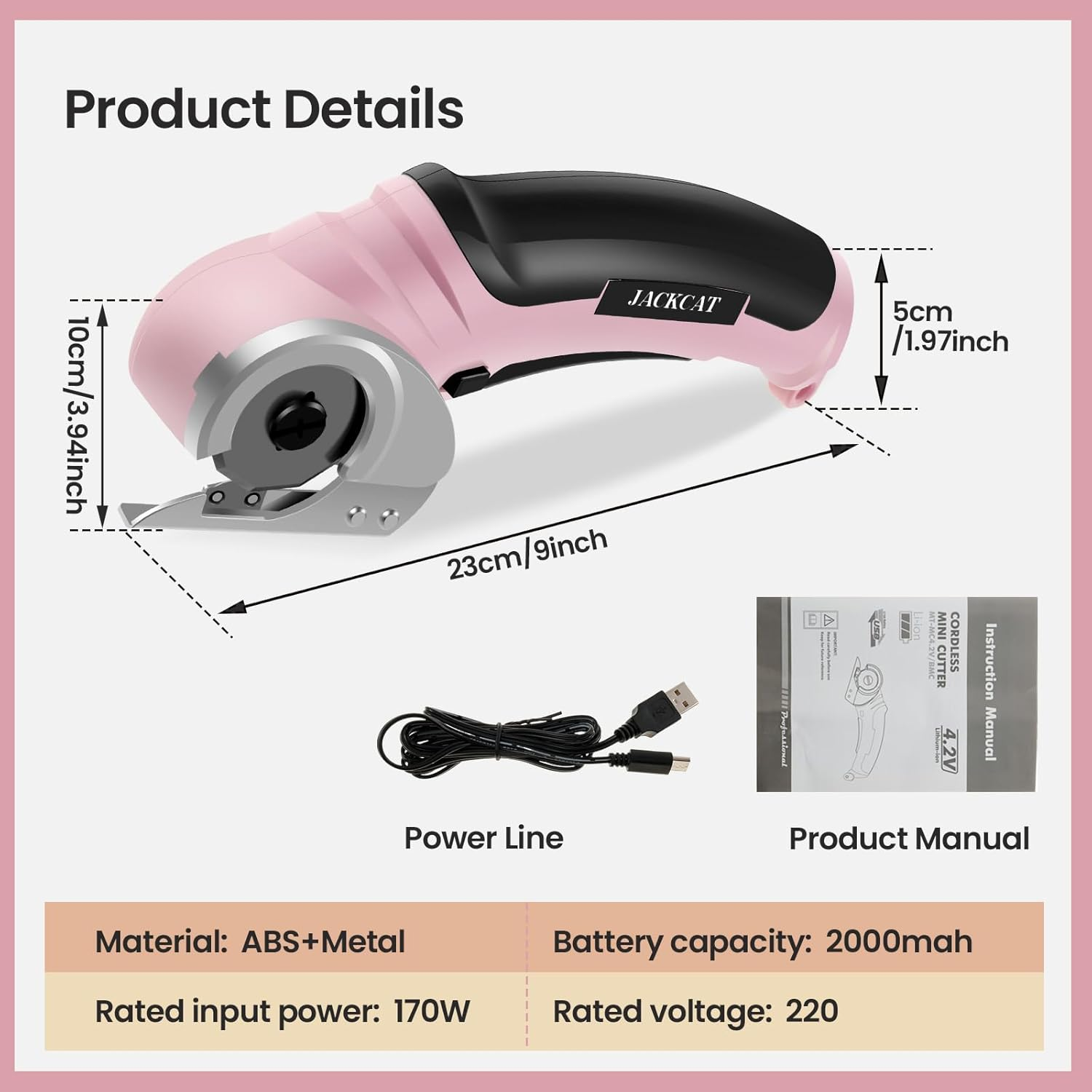 Cordless Electric Scissors, Rechargeable Cardboard Cutter Tool, Fabric Scissor with Safety Lock, Multipurpose Cardboard Box Cutter, Power Rotary Cutter for Cardboard Leather Plastic Mat Felt image number 2