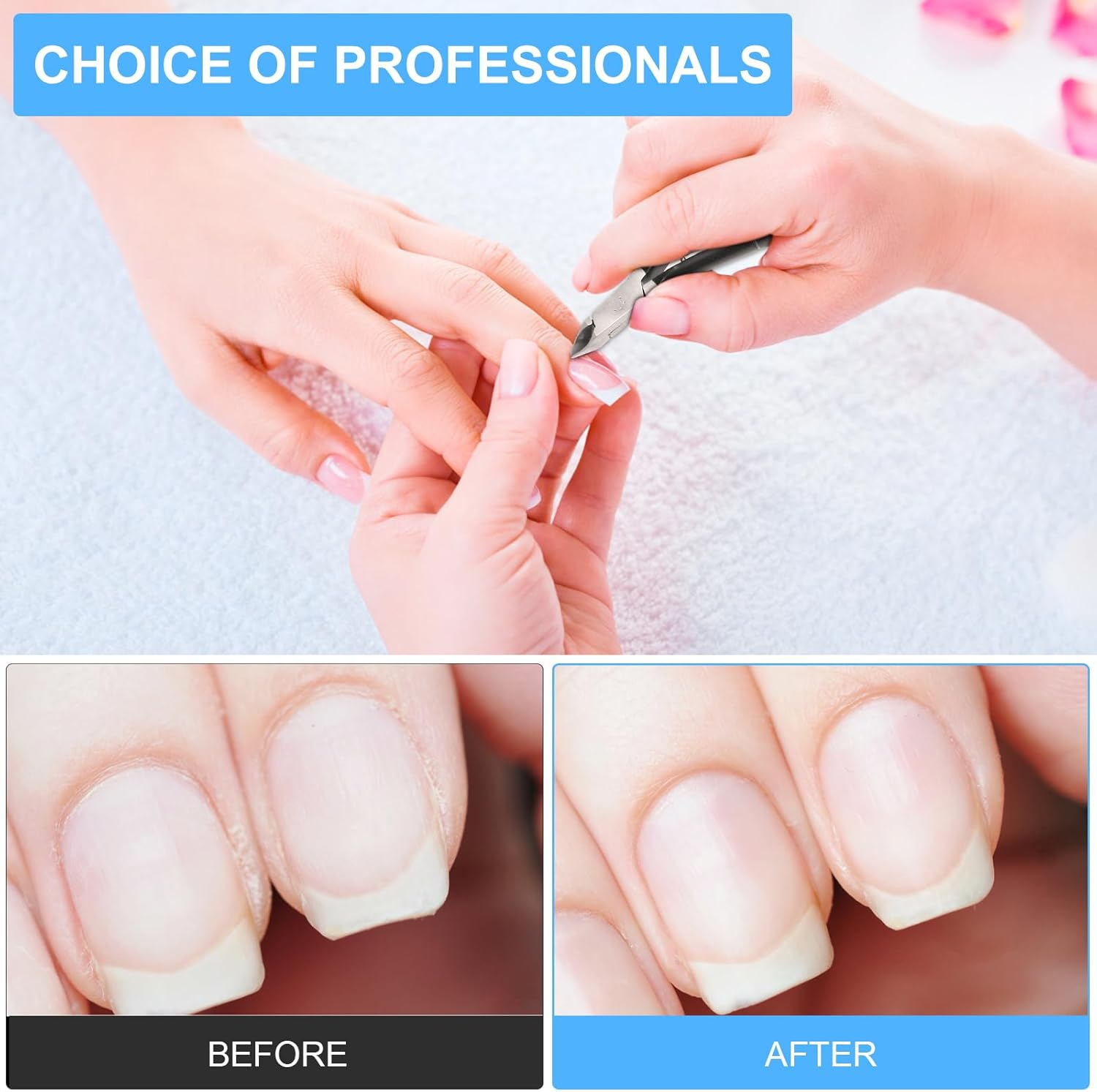 Precision Cuticle Nippers (4Mm) - Professional Half Jaw Cuticle Cutter Stainless Steel for Manicure and Pedicure Salon Quality Cuticle Remover (Black) image number 2