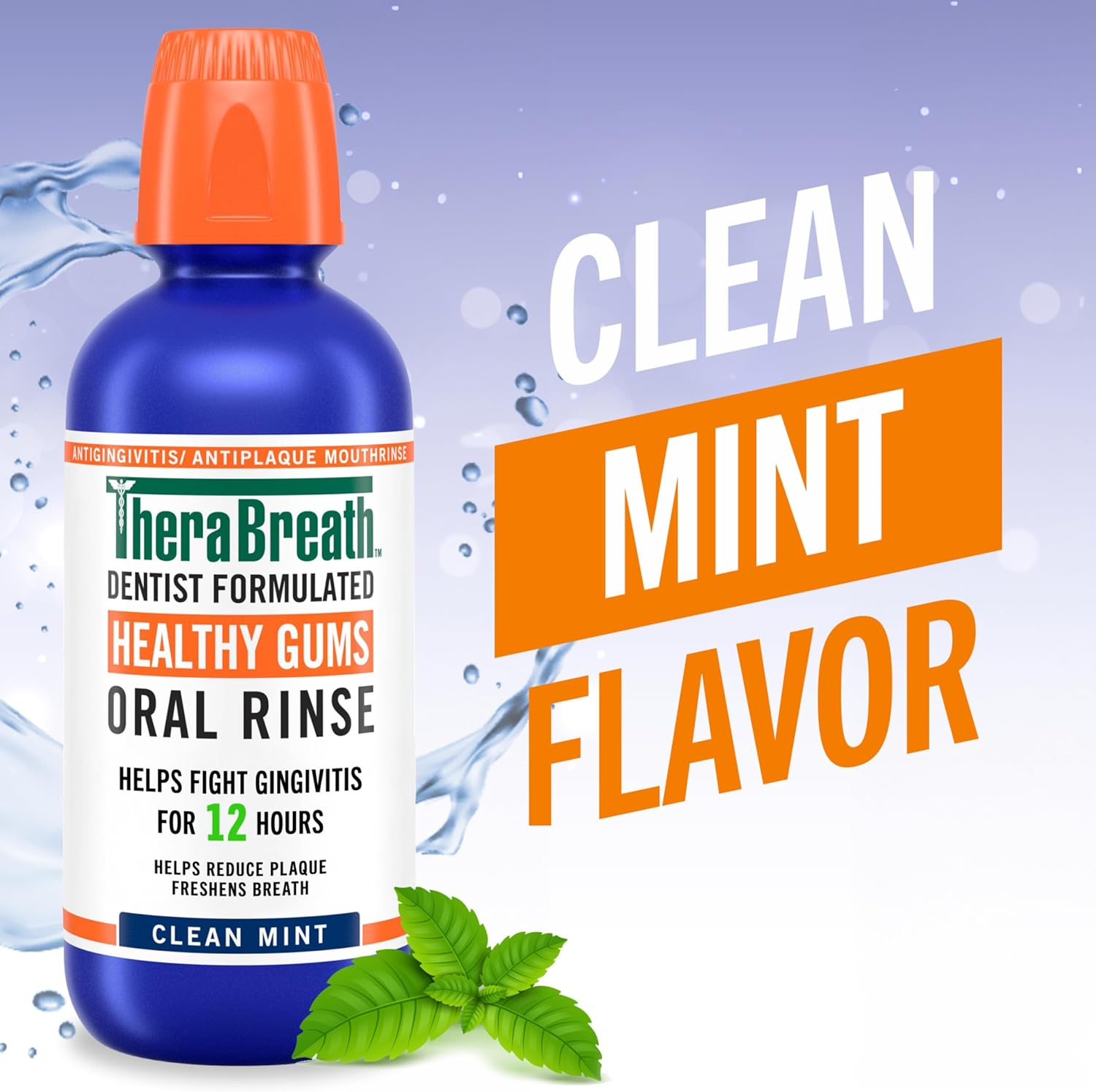 Therabreath Healthy Gums Periodontist Formulated 24-Hour Oral Rinse with CPC, Clean Mint, 16 Ounce (Pack of 2) image number 4