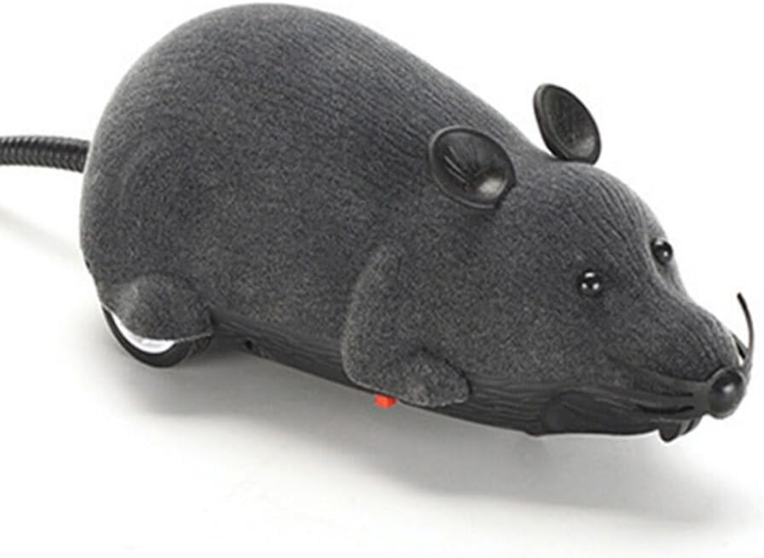 Robotic Mouse Cat Toy Interactive Pet Play for Cats Kittens Remote-Controlled Rats Plastic Electronic Cat Toy RC Cat Toy, Dark Grey - Dark Grey image number 5