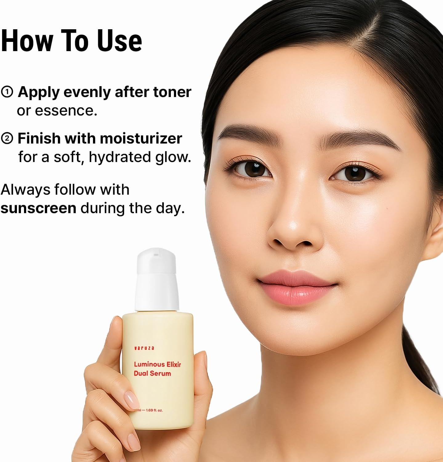 Varuza Luminous Elixir Dual Serum Vita 7 Complex 5% Vitamin K3 Face Serum Hyaluronic Acid & Coq10 Hydrating & Skin Barrier Repair Anti-Redness Vegan Korean Skincare 50Ml (1.69 Fl Oz (Pack of 1))