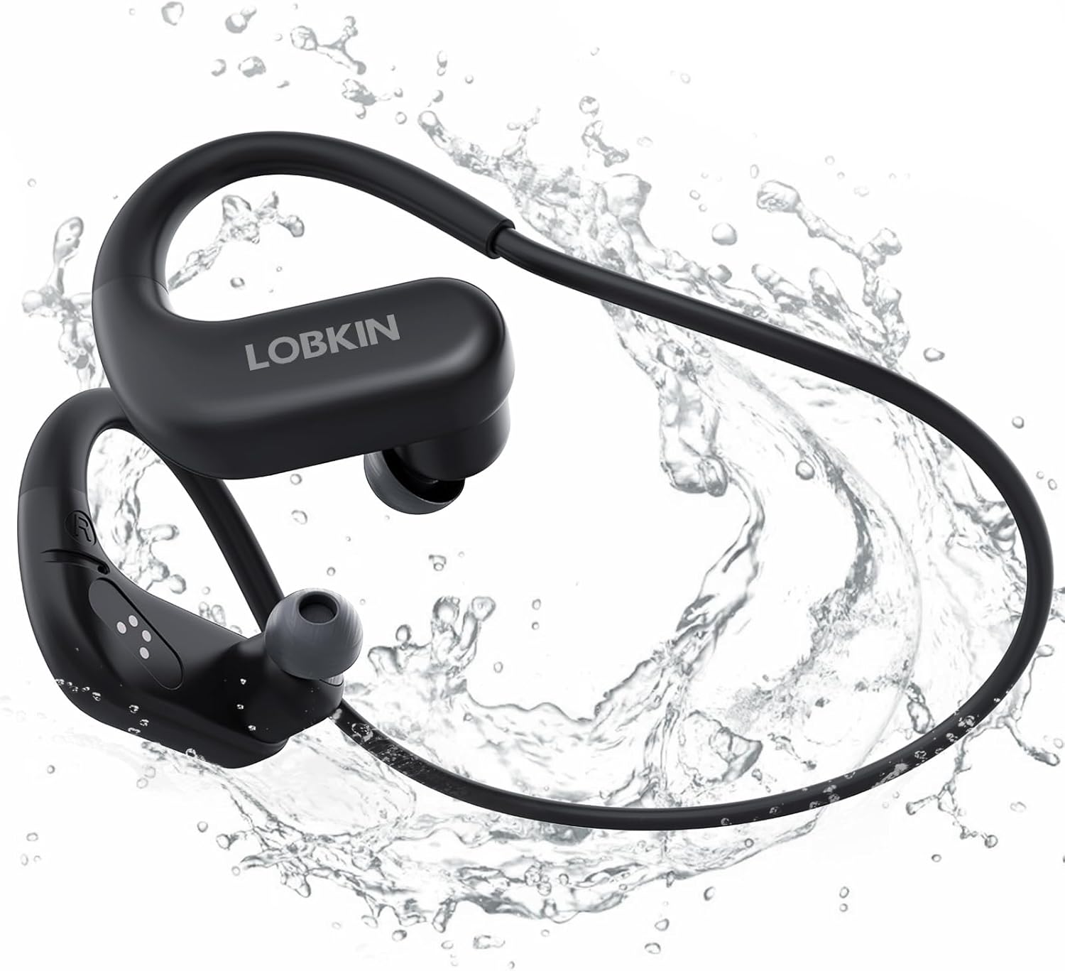 LOBKIN Waterproof Earbuds for Swimming, Bone Conduction Headphones IPX8 Swimming Headphones 8GB Memory Bluetooth 5.4 Wireless 8H Playtime in Ear Underwater Sport Earphones for Swimming, Running image number 4