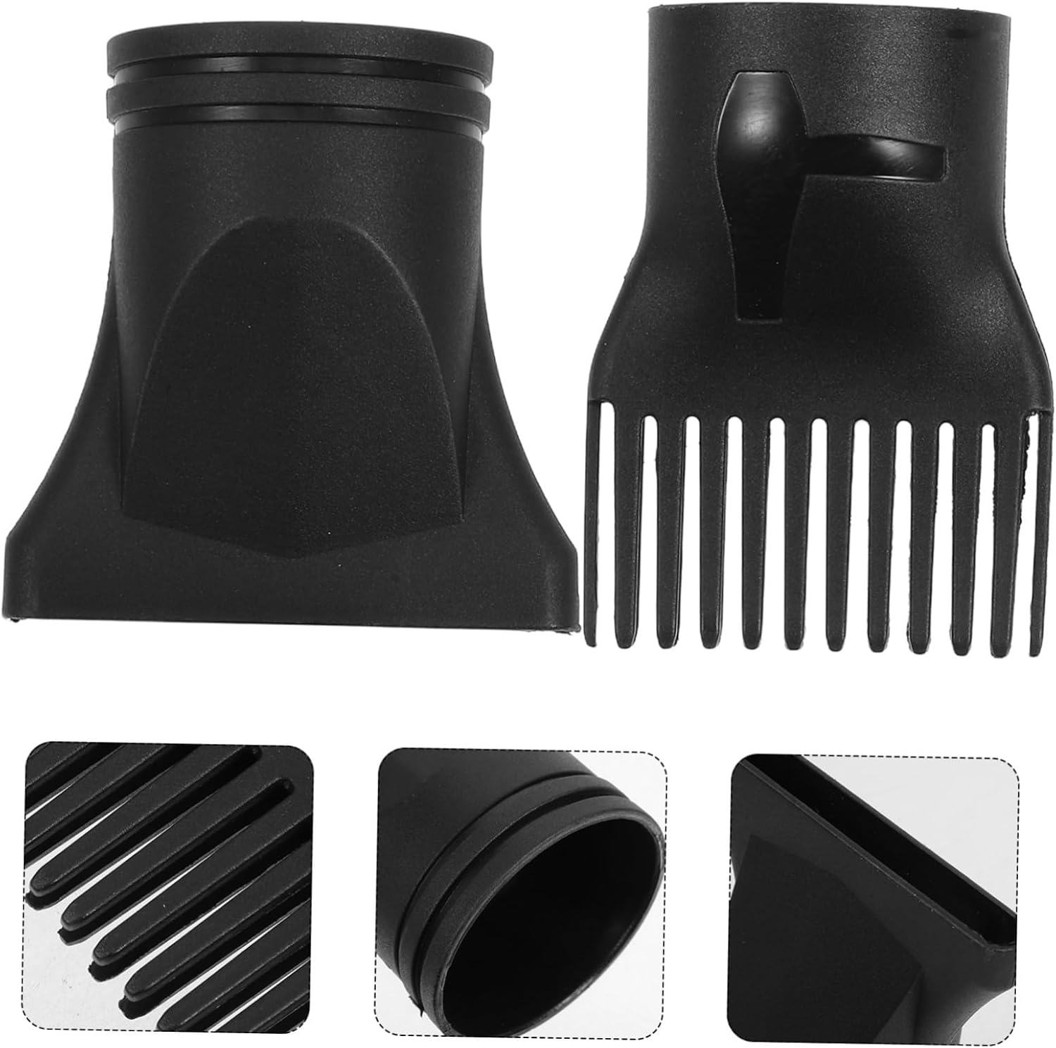 Luxshiny 2Pcs Hair Dryer Attachment Nozzle High Temperature Resistant Blow Dryer Diffuser Narrow Concentrator for Versatile Styling Compatible with Brands image number 3