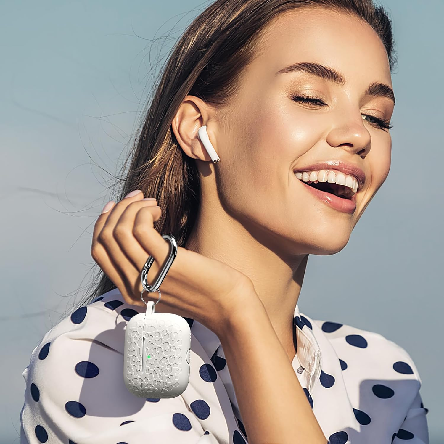 WJK Leopard Engraved Case Compatible with Apple Airpods Pro Case 2Nd 1St Generation Case Cover/Airpods Pro Case, Soft Silicone Skin Full Protective Cover for Airpods Pro 2 Case, Starlight image number 1