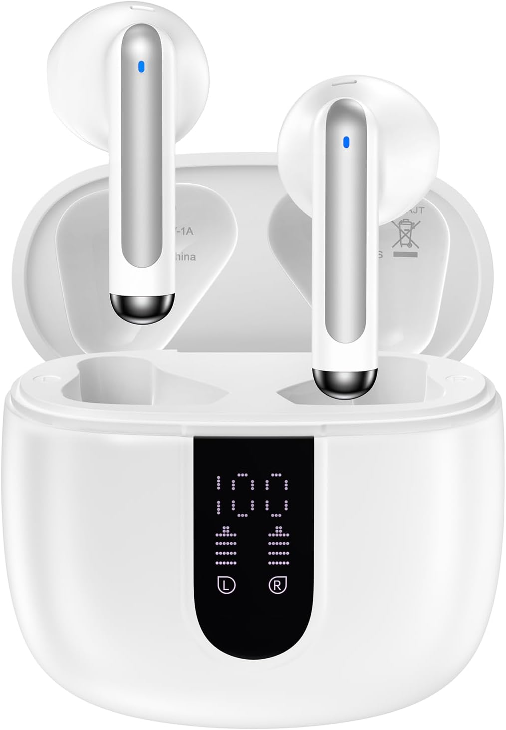 Samsung Earbuds,Wireless Bluetooth Headphones for Samsung Galaxy S25 Edge/S25 Ultra/S24 FE/S23/S22/S21/A16 5G/Z Flip7/Fold7, 60H Ear Buds Noise Canceling IPX7 Waterproof LED Earphones for Iphone 16E