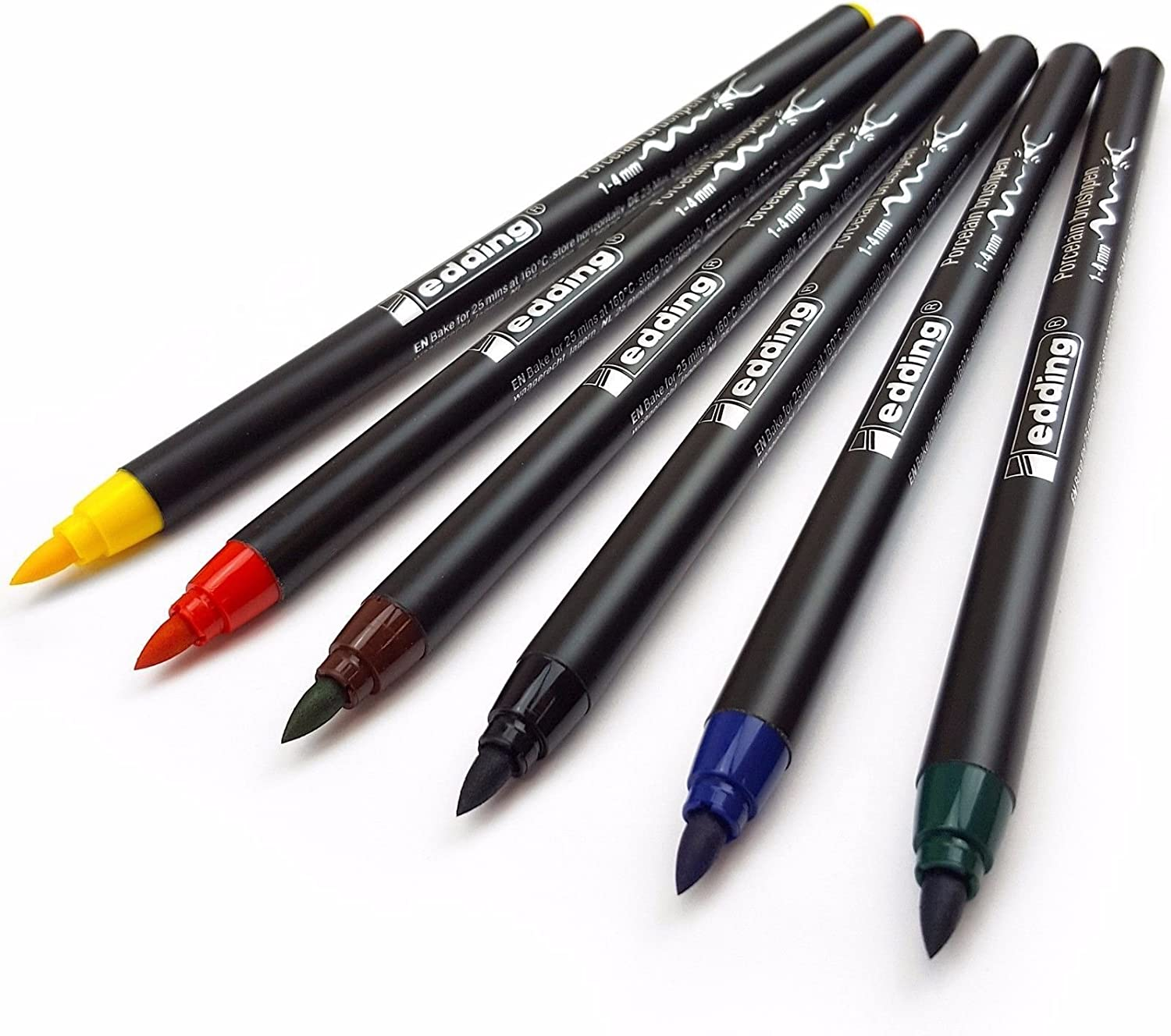 Edding 4200 Porcelain Brush Pen Oven Bake Marker Pen Set - Three Assorted Sets image number 2