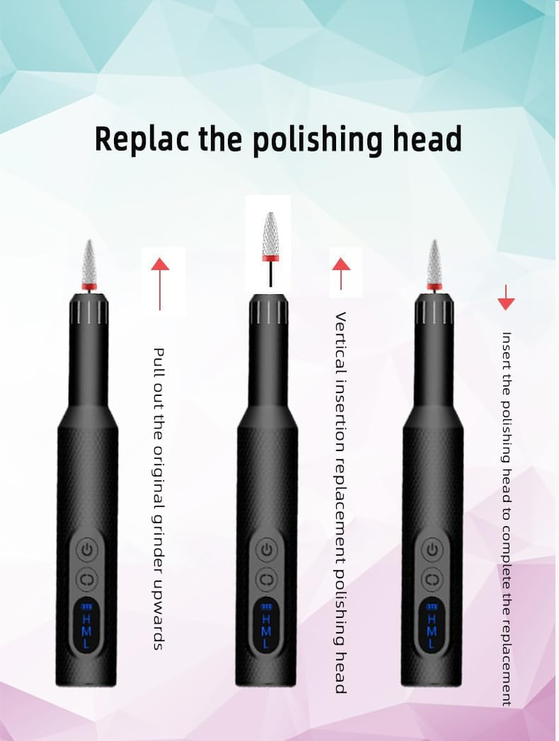 Pinkiou Nail Cutter for Gel Nails, Professional Electric Nail File, Manicure Set Electric, Electric Nail File 20000 Rpm, Adjustable Speed for Beginners image number 6