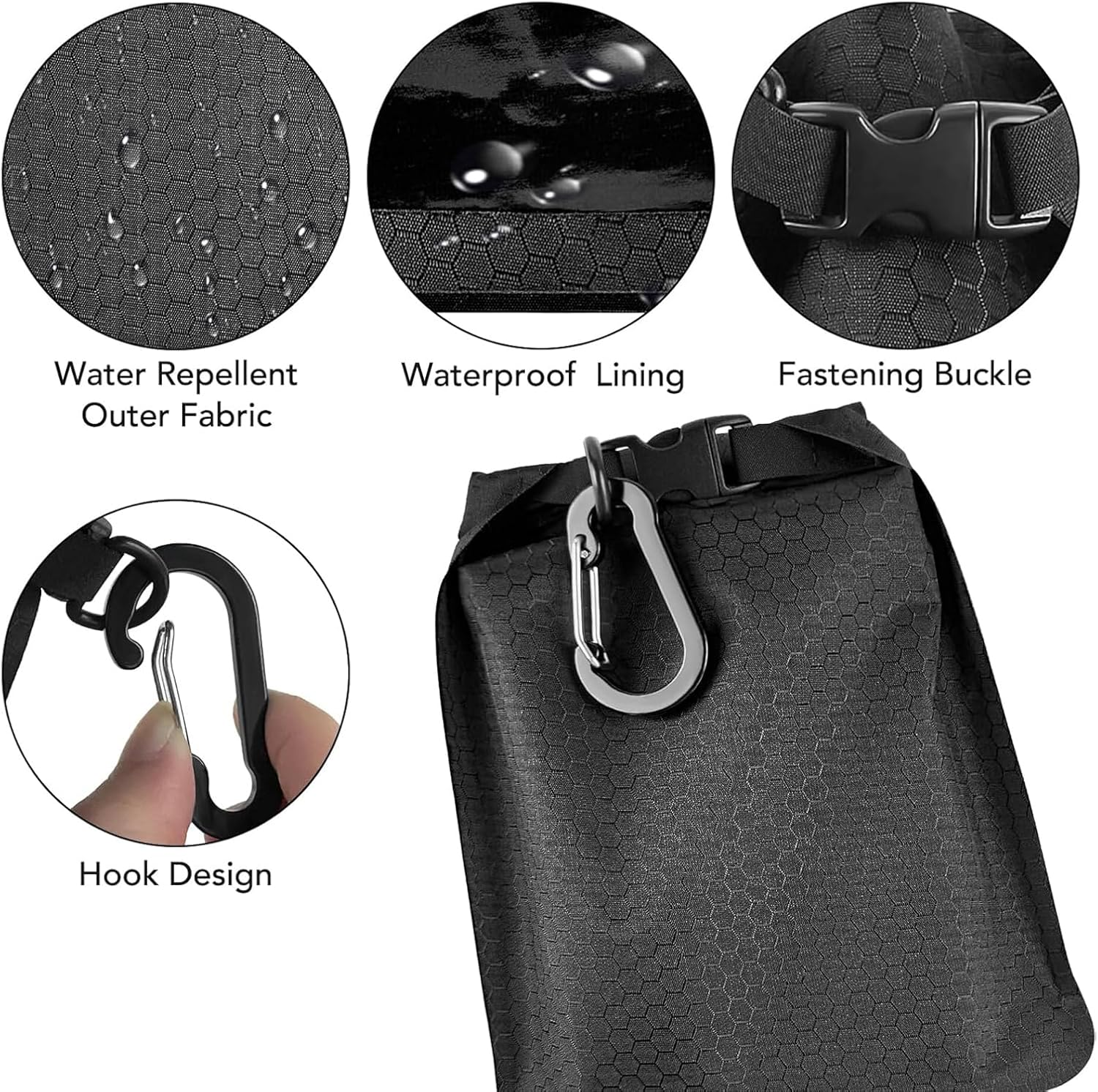 Travel Soap Bag & Case Box - Waterproof, Leakproof, Quick Drying for Soap Bar, Portable Sealing Soap Holder with Lathering Bag & Carabiner for Travel, Camping, Outdoor (Black) image number 5