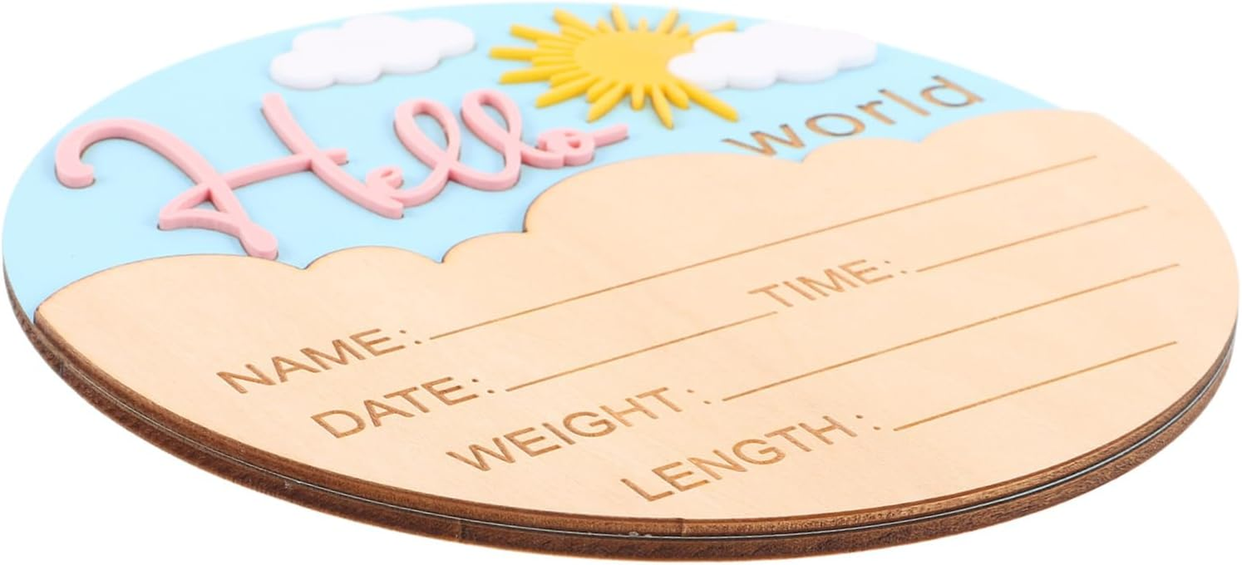 Abaodam Wooden Announcement Sign Smooth Finish Name Plaques for Newborn Photo Prop Gender Neutral Rustic Welcome Board for Nursery and Hospital Display