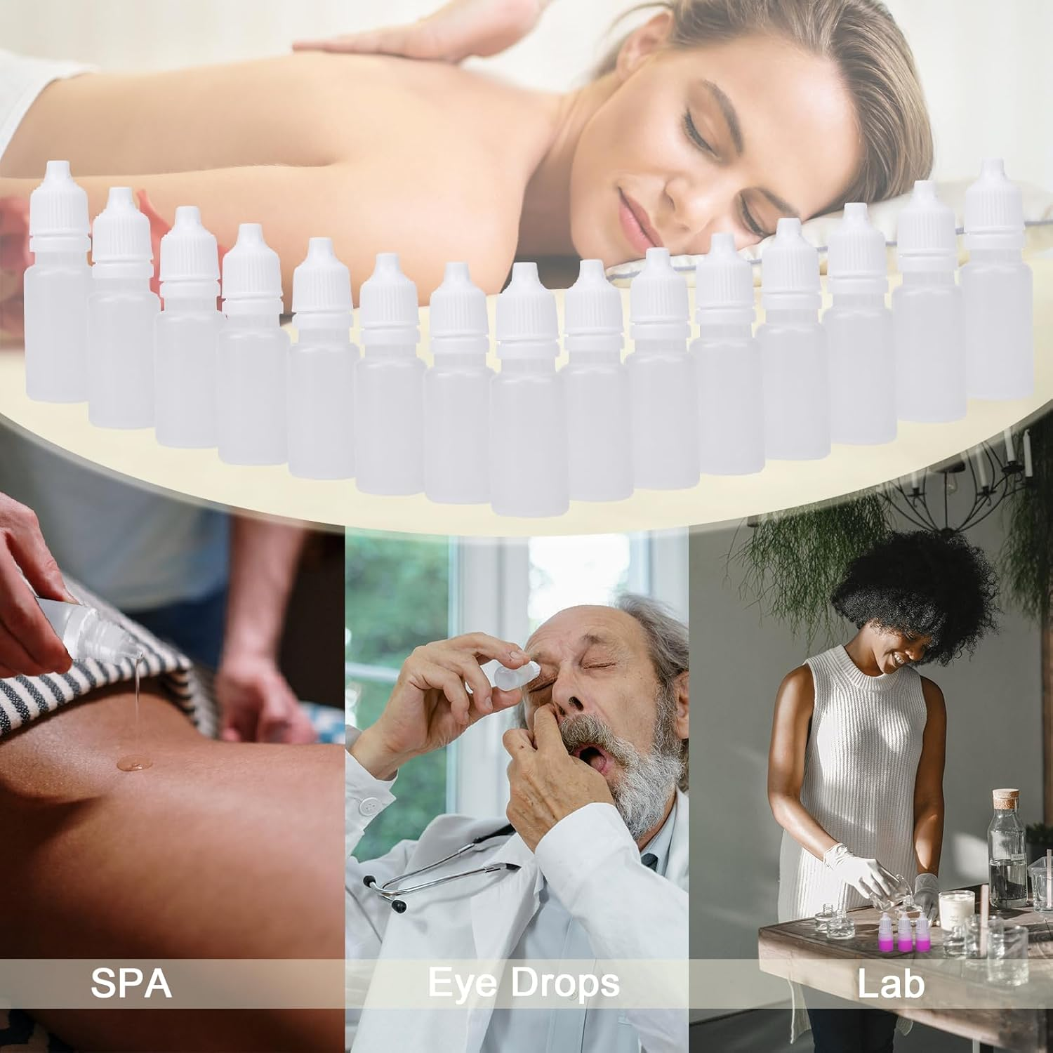 50PCS 10Ml Empty Plastic Squeezable Dropper Bottles Eye Liquid Dropper Sample image number 5