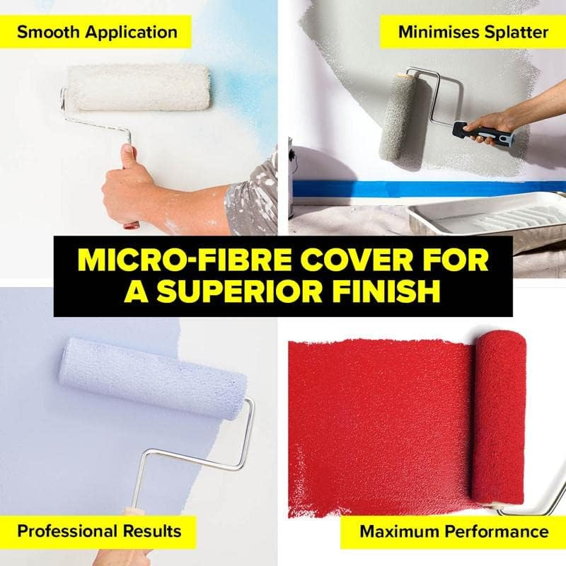 [6PCE] Handy Hardware Paint Roller Covers, 22.5Cm, All-Purpose Micro-Fiber, High Density & Shed-Resistant, Maximize Paint Retention, Perfect for Oil-Based Finishes image number 2