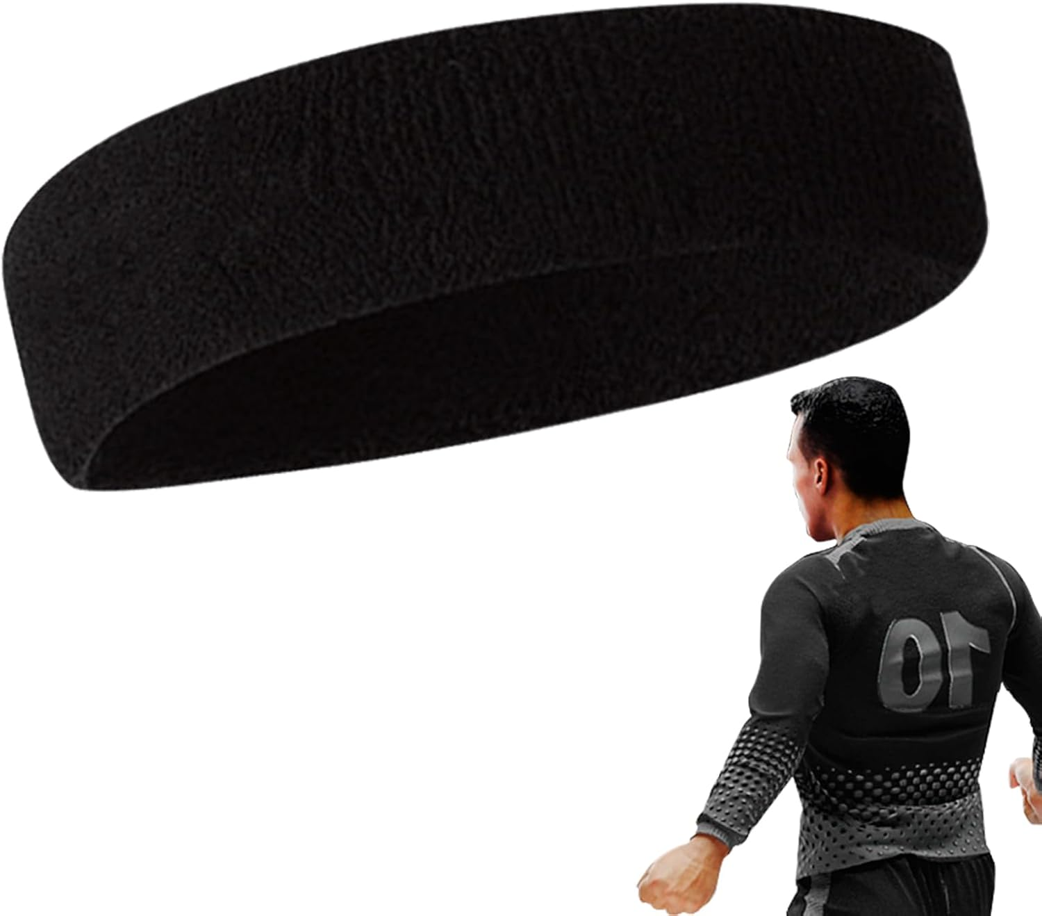 Sports Headband Women Men Sweatbands Head Forehead Terry Cloth Headband Sports Headbands Moisture Wicking Athletic Cotton Terry Sweatband Sweat-Absorbing Headband