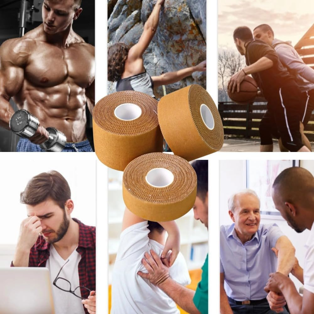 Athletic Tape Rigid Sports Tape, Sports Trainers Premium Rigid Sports Strapping Tape 3 Rolls X 38Mm X 13.7M for Blister Prevention or Feet Taping image number 2