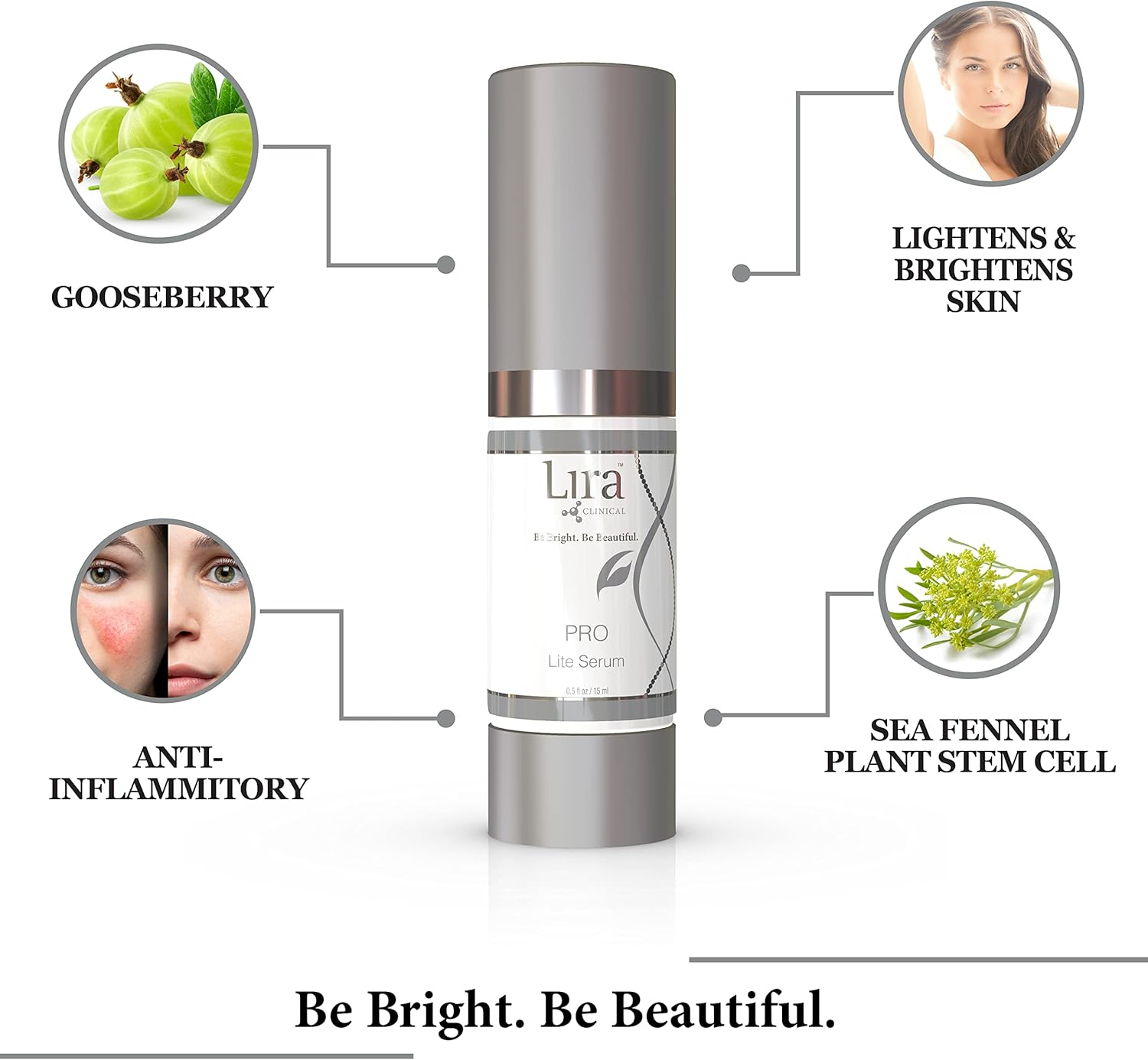 Lira Clinical Pro Lite Serum - Face Brightening Serum with Plant Stem Cell - Lightening Face Serum for Acne Skin, Dry, and Oily - 0.5 Ounce image number 6