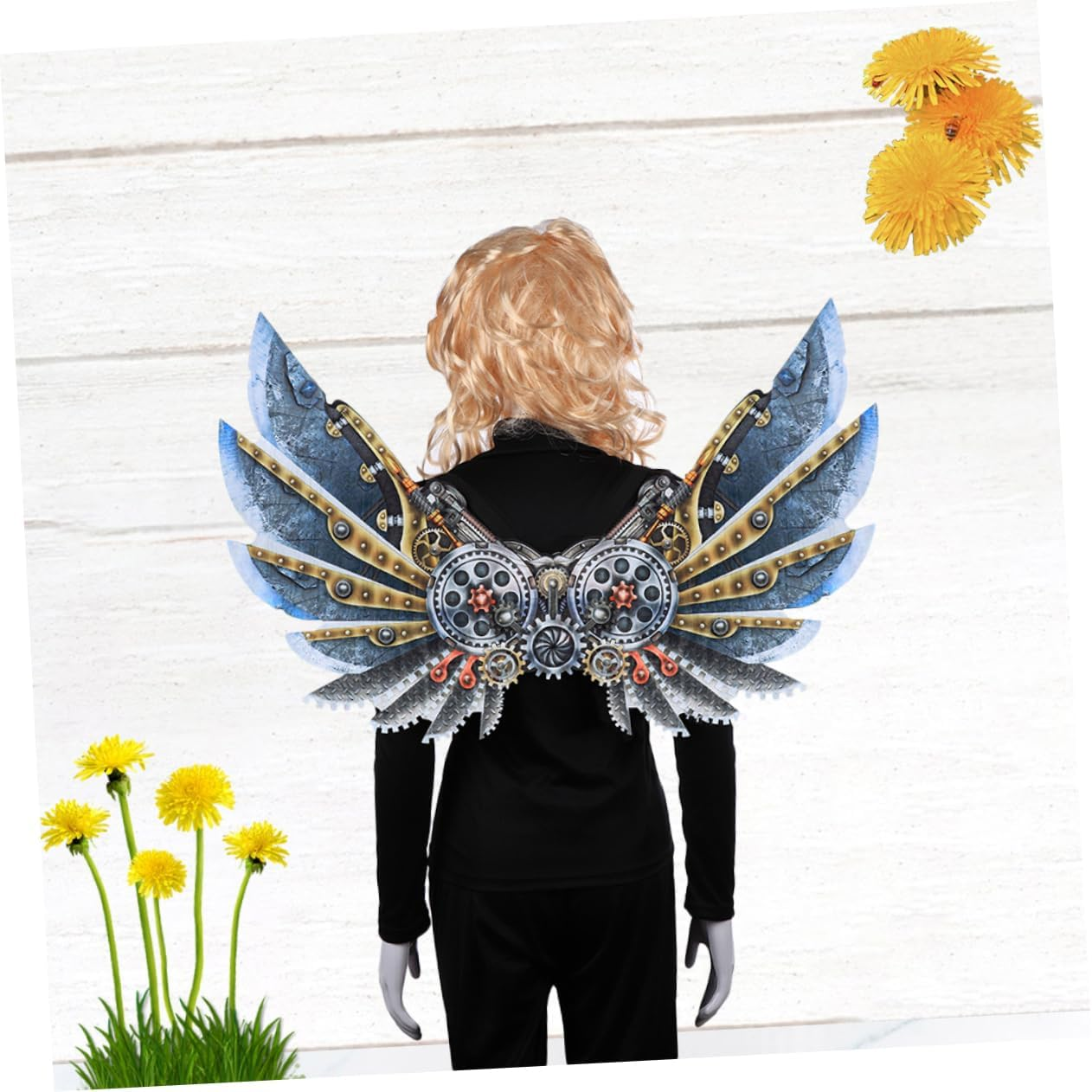 SHOWERORO Oversized Mechanical Wings Cosplay Costume Accessory for Adults Punk Style for Parties Events