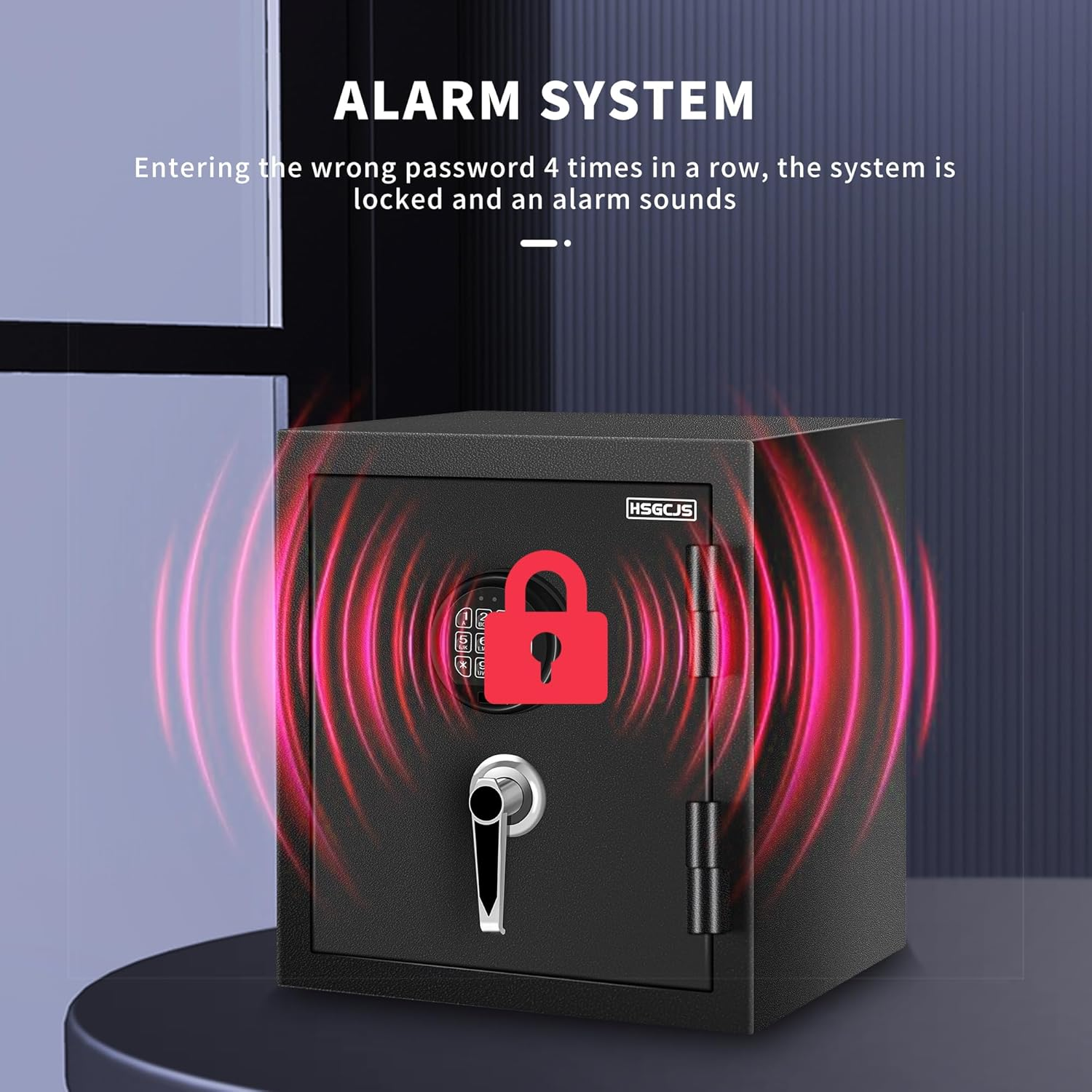 HSGCJS Fireproof Home Safe-1.0 Cubic Feet,Digital Keypad Lock Security Safe with Backup Key Lock,Fire Proof and Waterproof Safe for for Money, Documents, Jewelry, Office, and Hotel Use image number 3