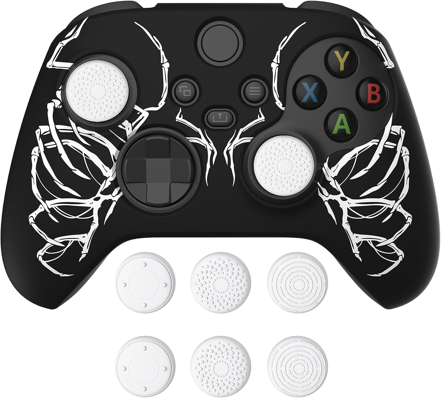 Playvital Midnight Blue Pure Series Anti-Slip Silicone Cover Skin for Xbox Series X Controller, Soft Rubber Case Protector for Xbox Series S Controller with Black Thumb Grip Caps