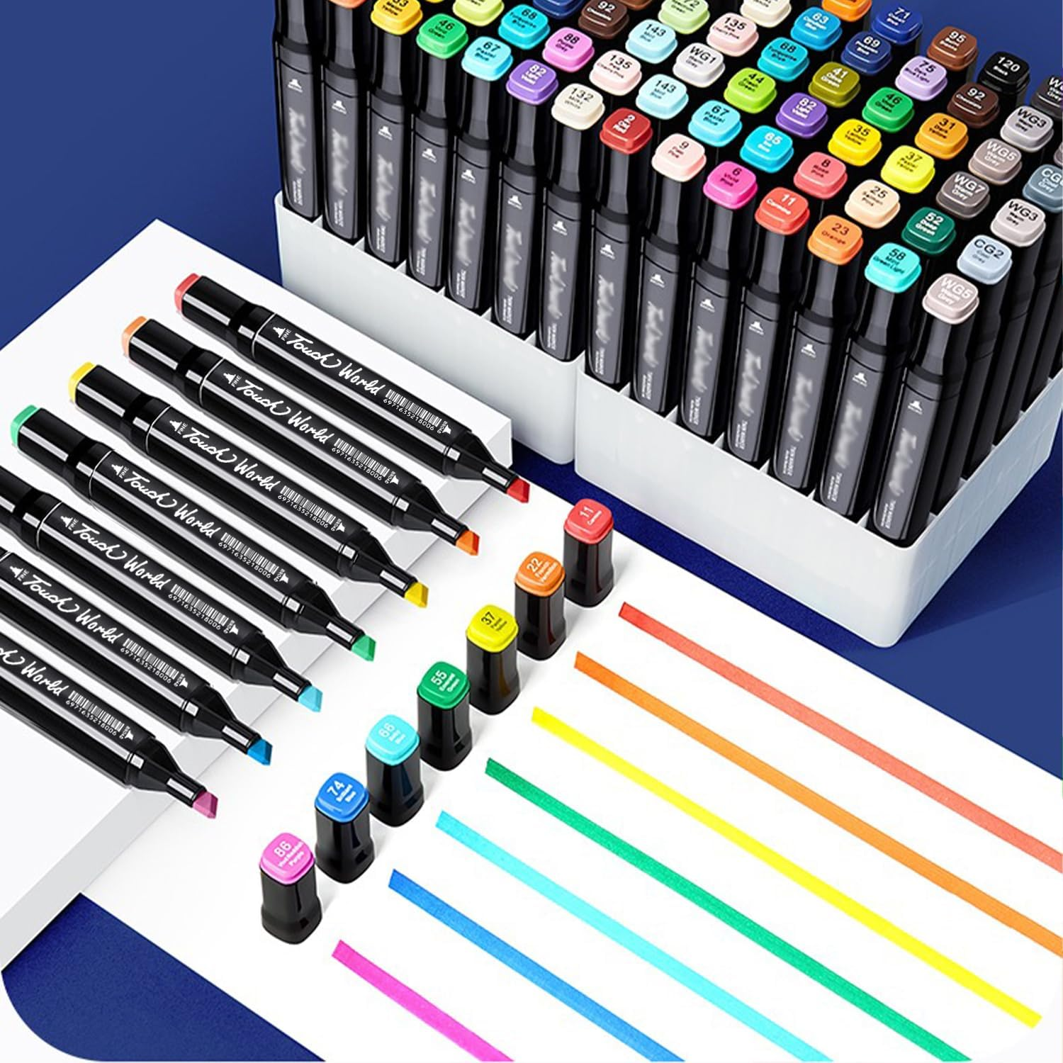 Alcohol Markers, 80 Color Art Marker Set, Alcohol Markers for Kids, Beginners, Artists, Double Tip Graphic Markers with Bucket Artist Kids Teen Back to School Gift Texters Kit-Black image number 5
