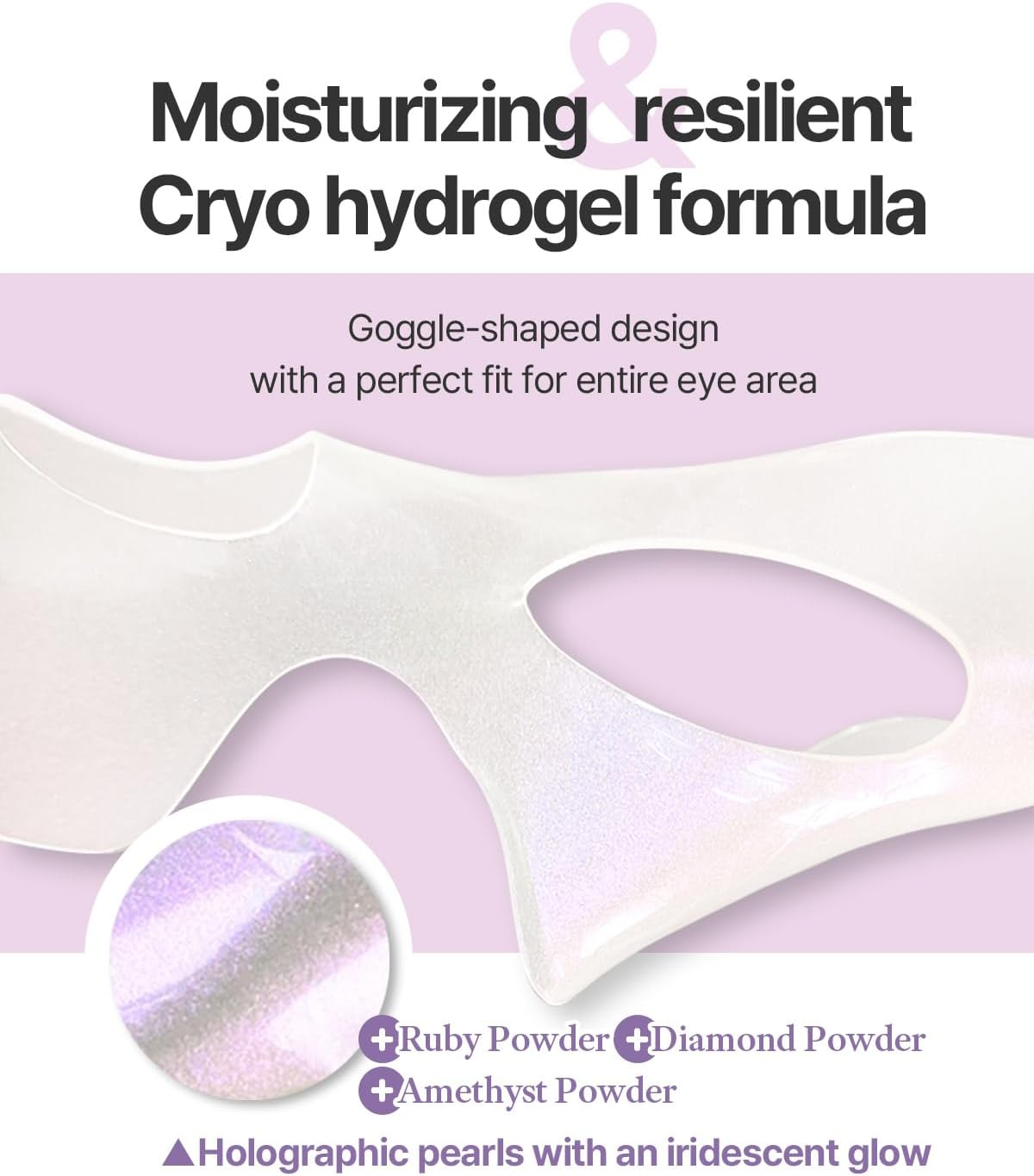 Petitfee Aura Quartz Hydrogel Eye Zone Mask 5Ea (9G*5) - Lavender Mask for Entire-Eye Area, Instant Cooling, Puffiness, Morning Quick Care, Rejuvenating Tired Area, Brightens Skin image number 3