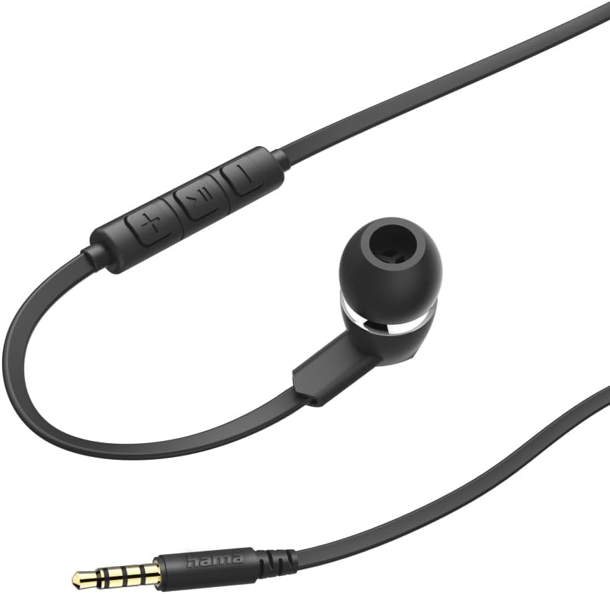 Hama Joy In-Ear Headphones, Wired, Microphone, Flat Cable, Black image number 4