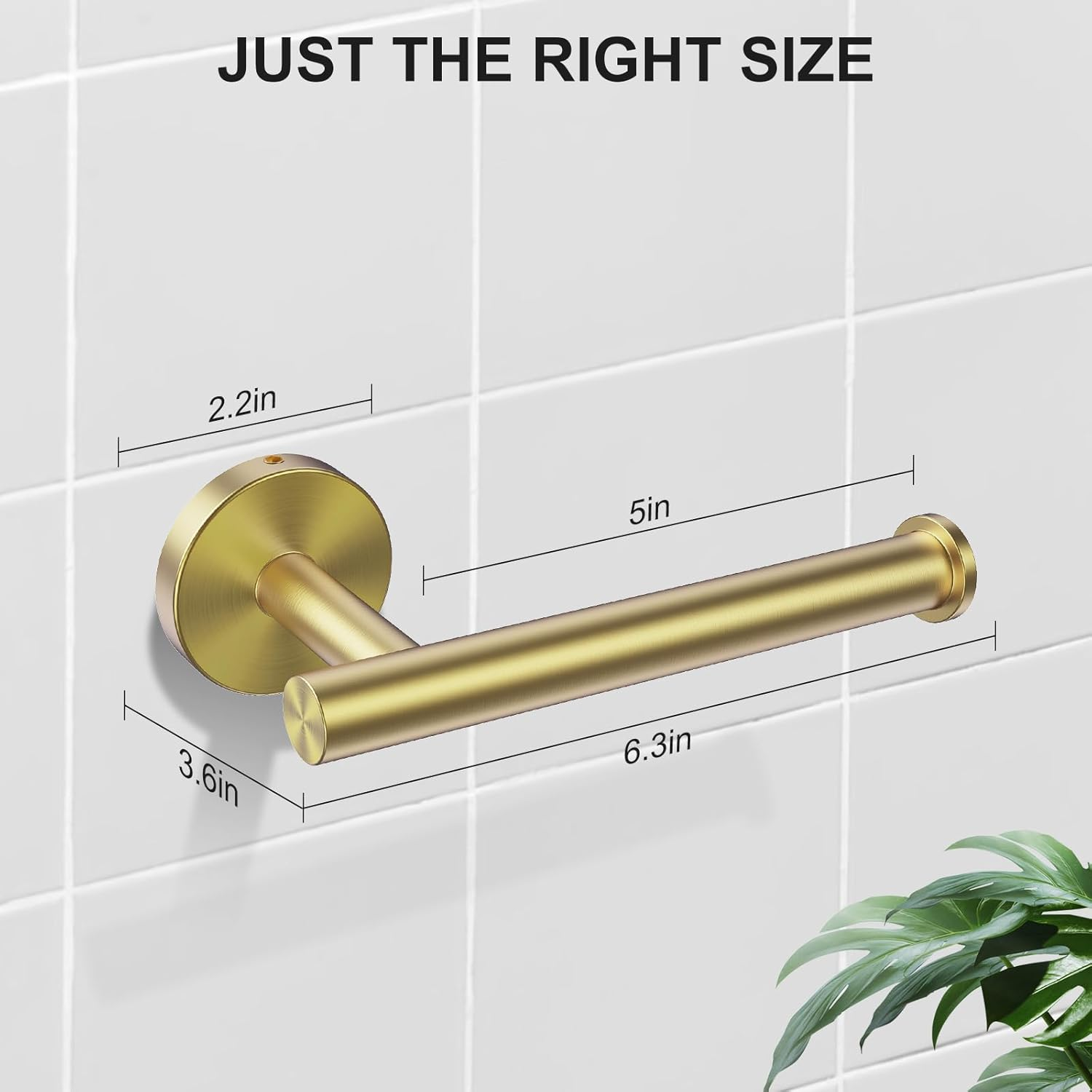Setsail Toilet Paper Holder Wall Mount Screw-In Gold Bathroom Toilet Paper Roll Holders Stainless Steel Tissue Holder for Bathroom Hardware Accessories, Drill Hole image number 5