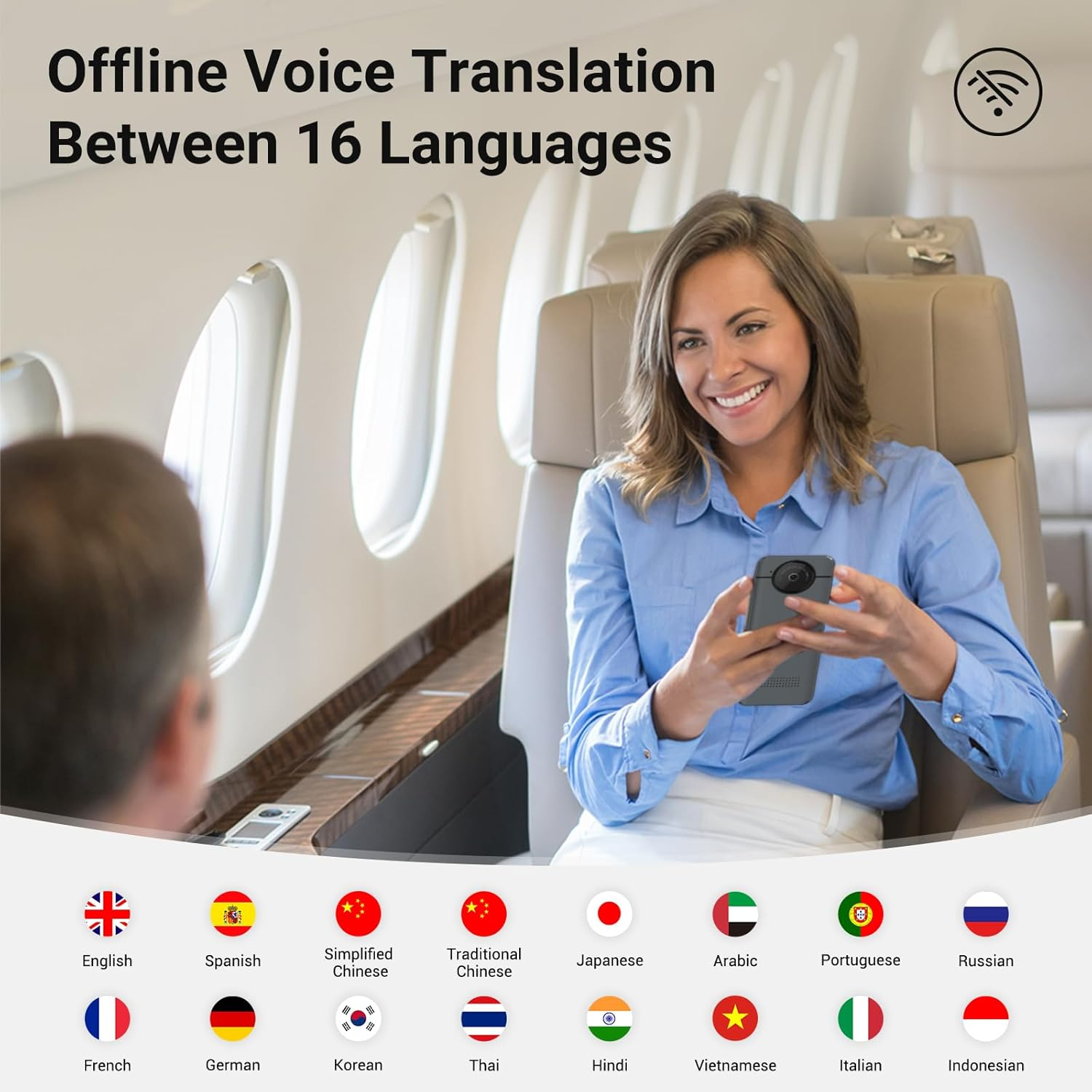 ANFIER Language Translator Device No Wifi Needed Instant Translator 2024 for 144 Languages and Accents AI Electronic Foreign Language Translators W10S Grey image number 4