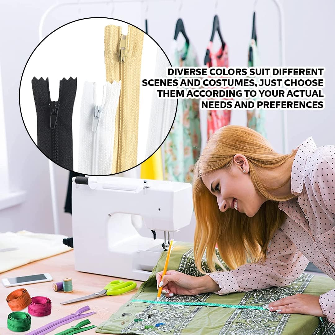 [2PK] Cotton Candy Dress Zippers, Made in Quality Material, Lightweight, Machine Washable, Perfect for Crafts, Costume Design, Kids Clothing, Boutique Accessories, Costume Decorating, Etc - 4 Assorted Colors (20Cm,15Cm)