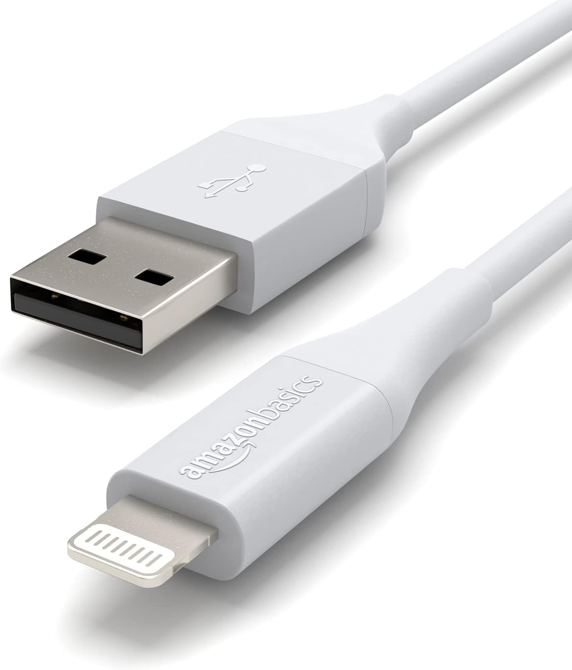 Amazon Basics ABS USB-A to Lightning Cable, Mfi Certified Charger Cord for Apple Iphone 14 13 12 11 X Xs Pro, Pro Max, Plus, Ipad, 10,000 Bend Lifespan - White, 1.83-M image number 3
