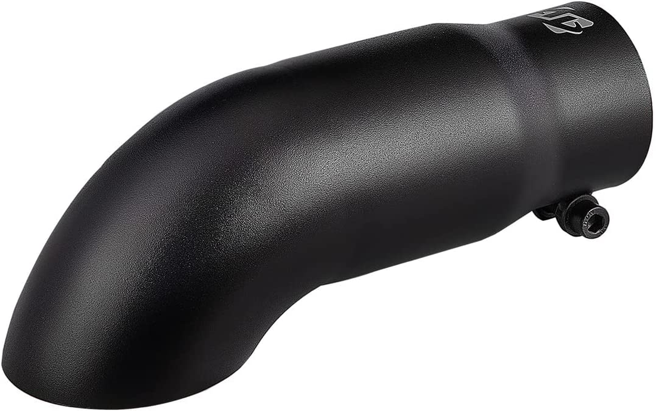 Black Exhaust Tip -2.5'' Inlet Bolt on Turn down Design - Stainless Steel Car Muffler Tips 2.5" ID X 3"OD X 9"L image number 3