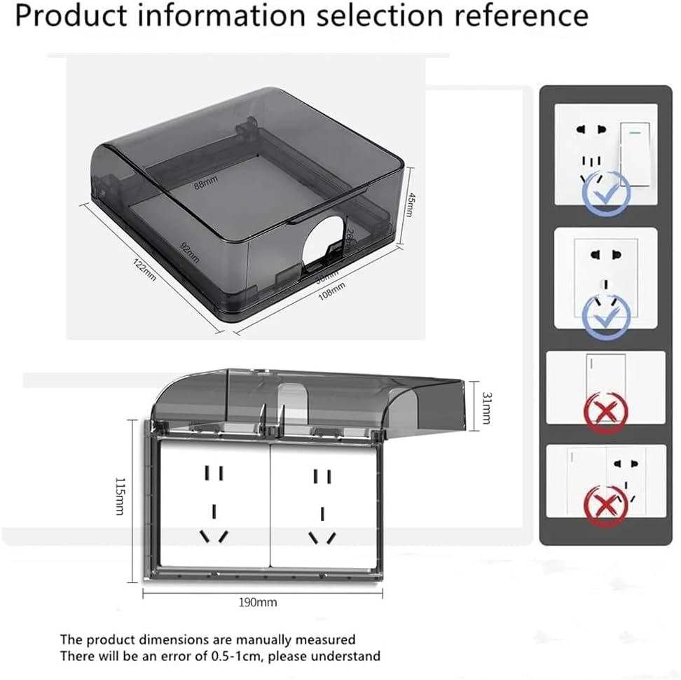 Power Point Cover, Powerpoint Cover Child Proof,Green Switch Socket Protective Cover Splash Proof Box Bathroom Toilet Waterproof Box image number 6